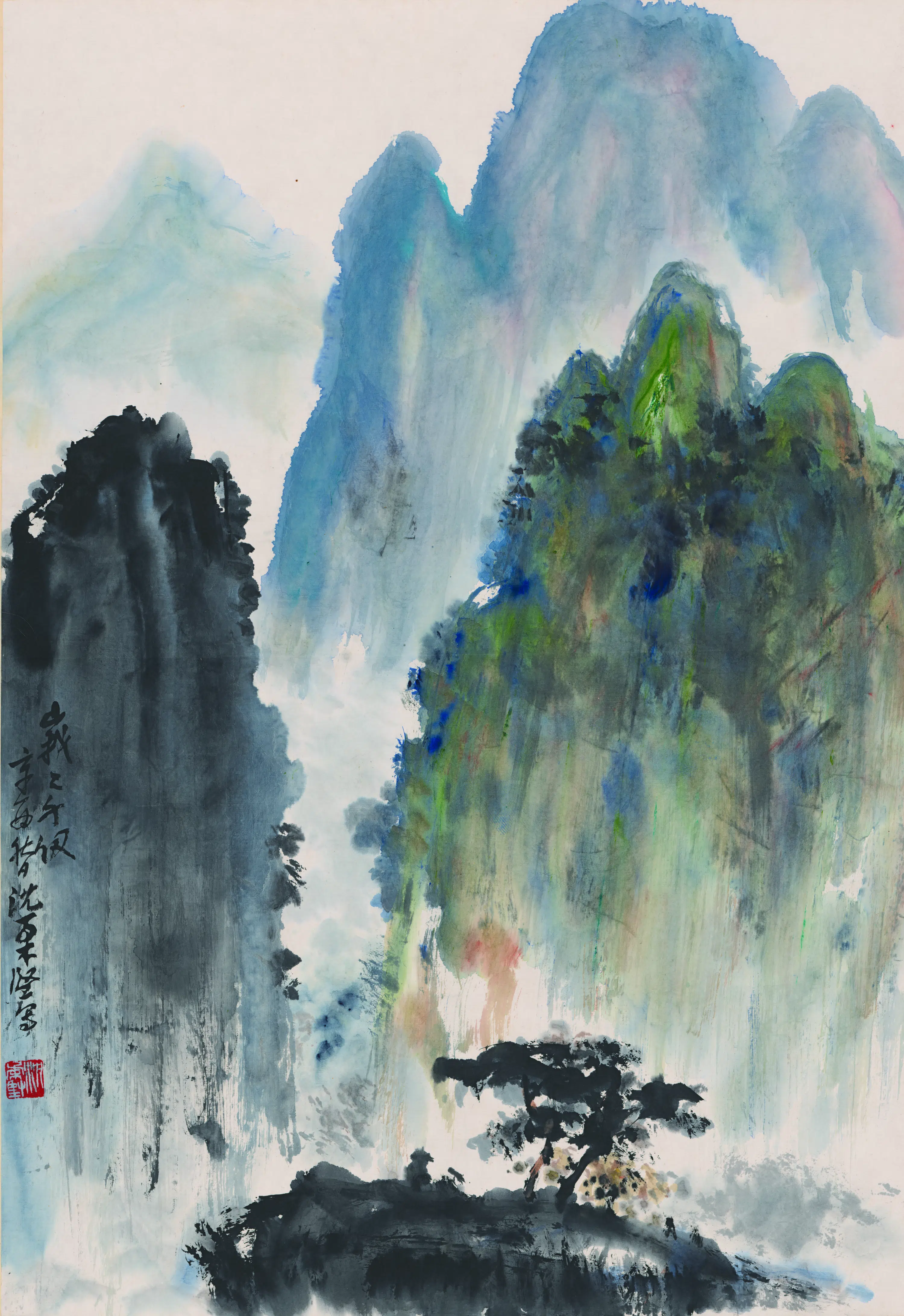 近现代【沈柔坚】《设色山水图轴-2》