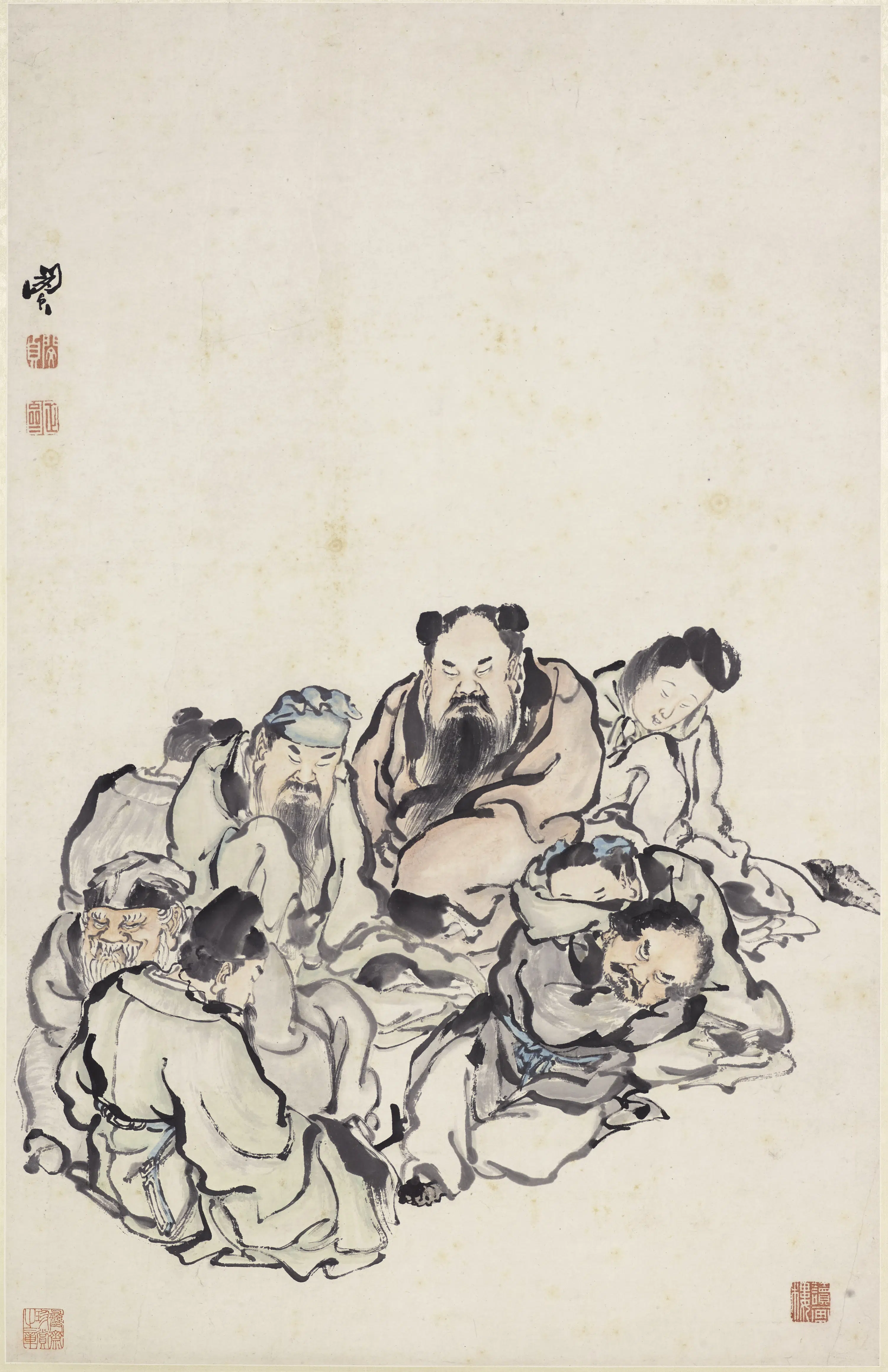 清代【闵贞】《醉八仙图轴-1》