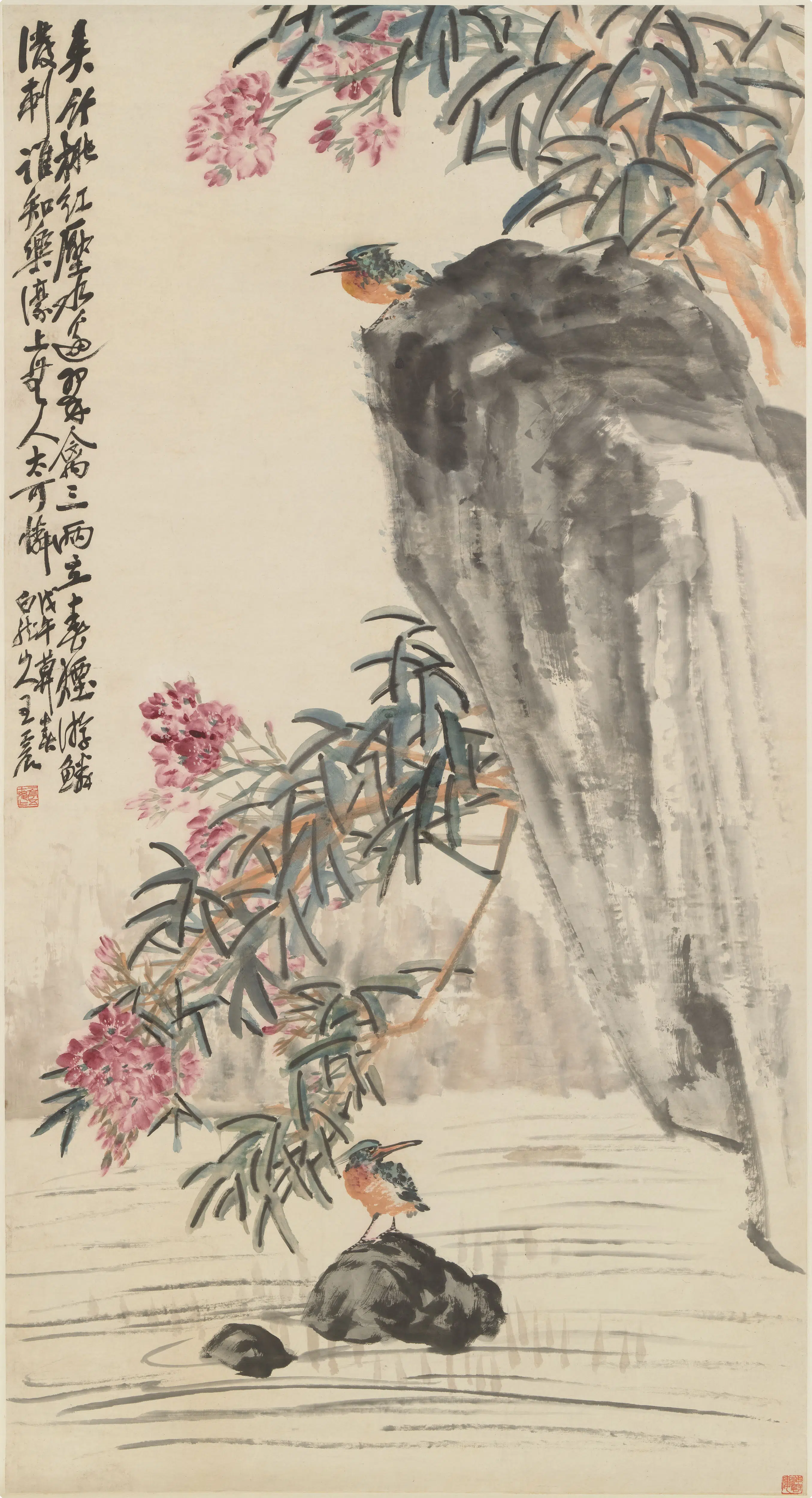 近现代【王震】《花鸟图轴》 第1张 近现代【王震】《花鸟图轴》 第1张