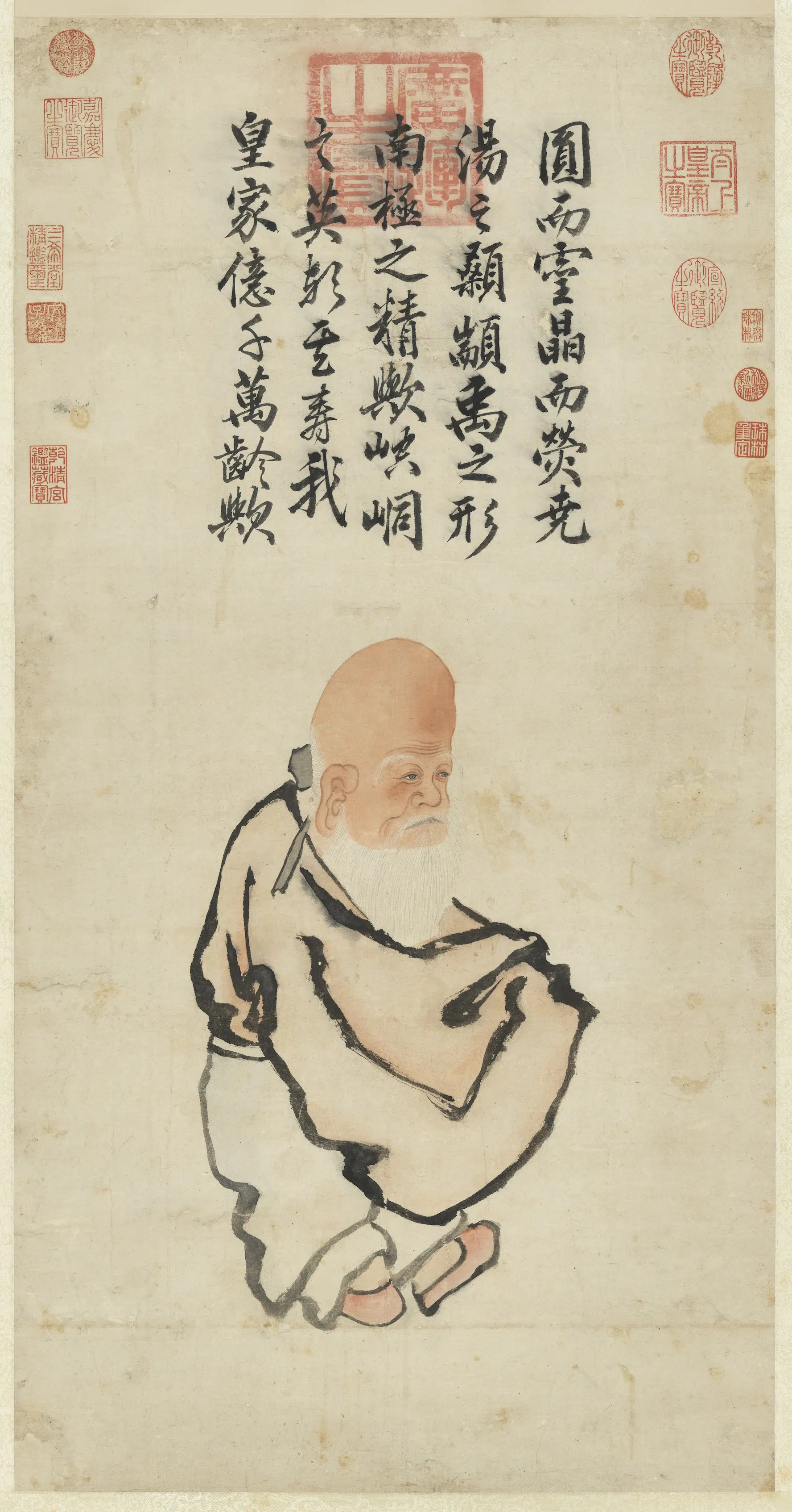 明朝【明宣宗朱瞻基】《画寿星图轴》