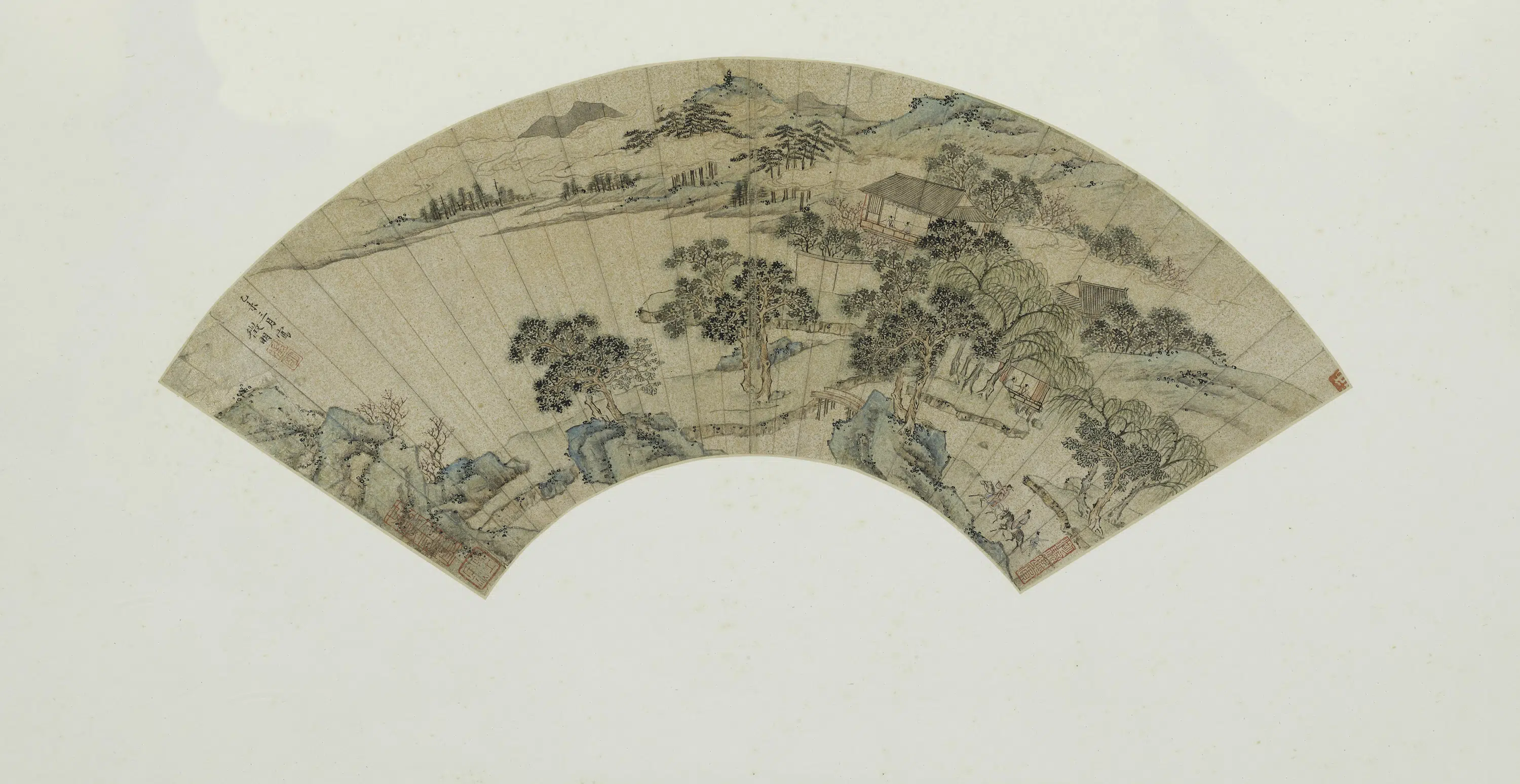 明朝【文徵明（文征明）】《山水扇册》