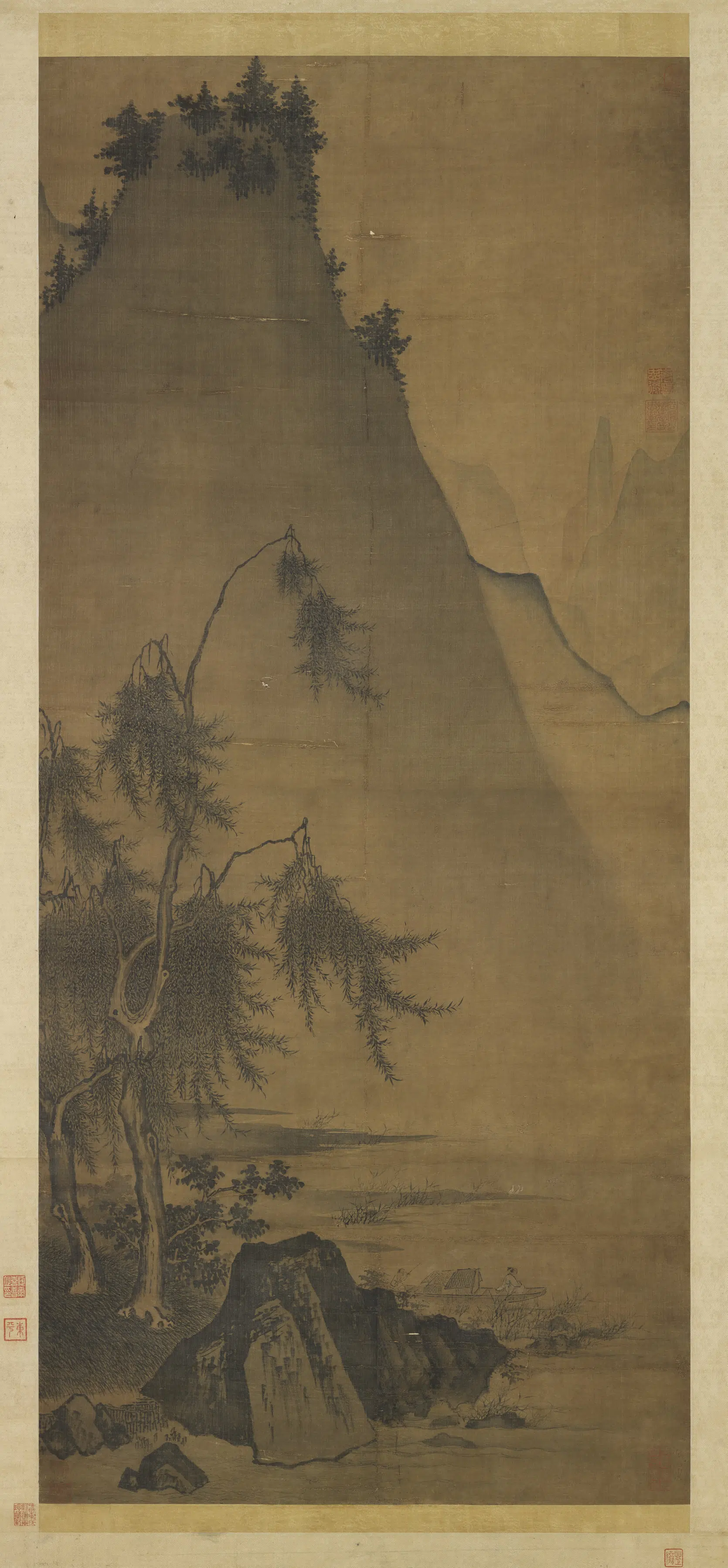 南宋【夏圭】《归棹图轴》