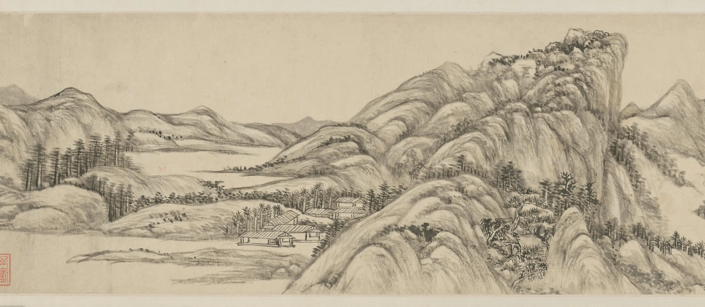 明代【王原祁】《竹溪松岩图卷》 第5张