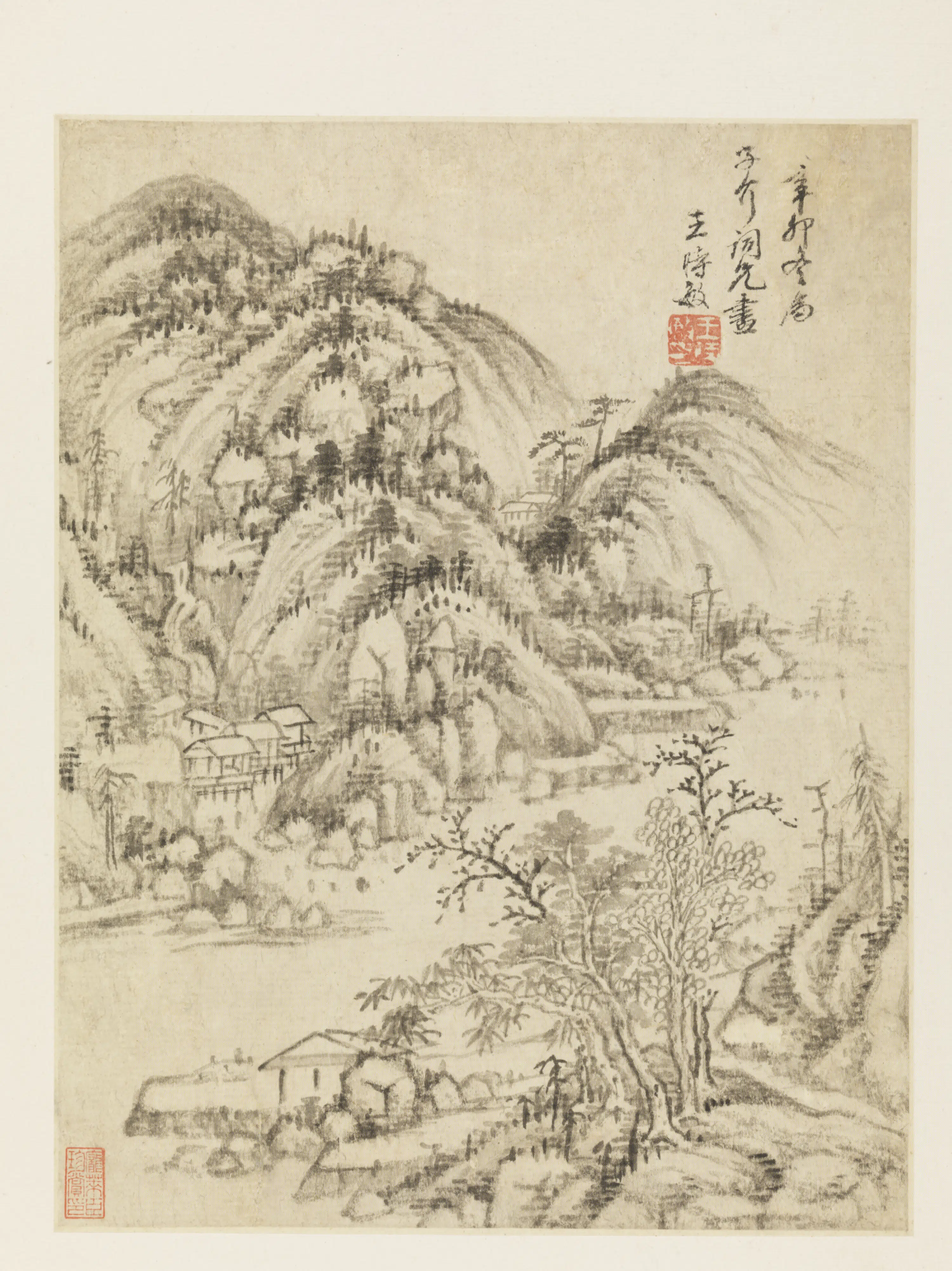 清代【王时敏】《清初六大家集册-山水页》