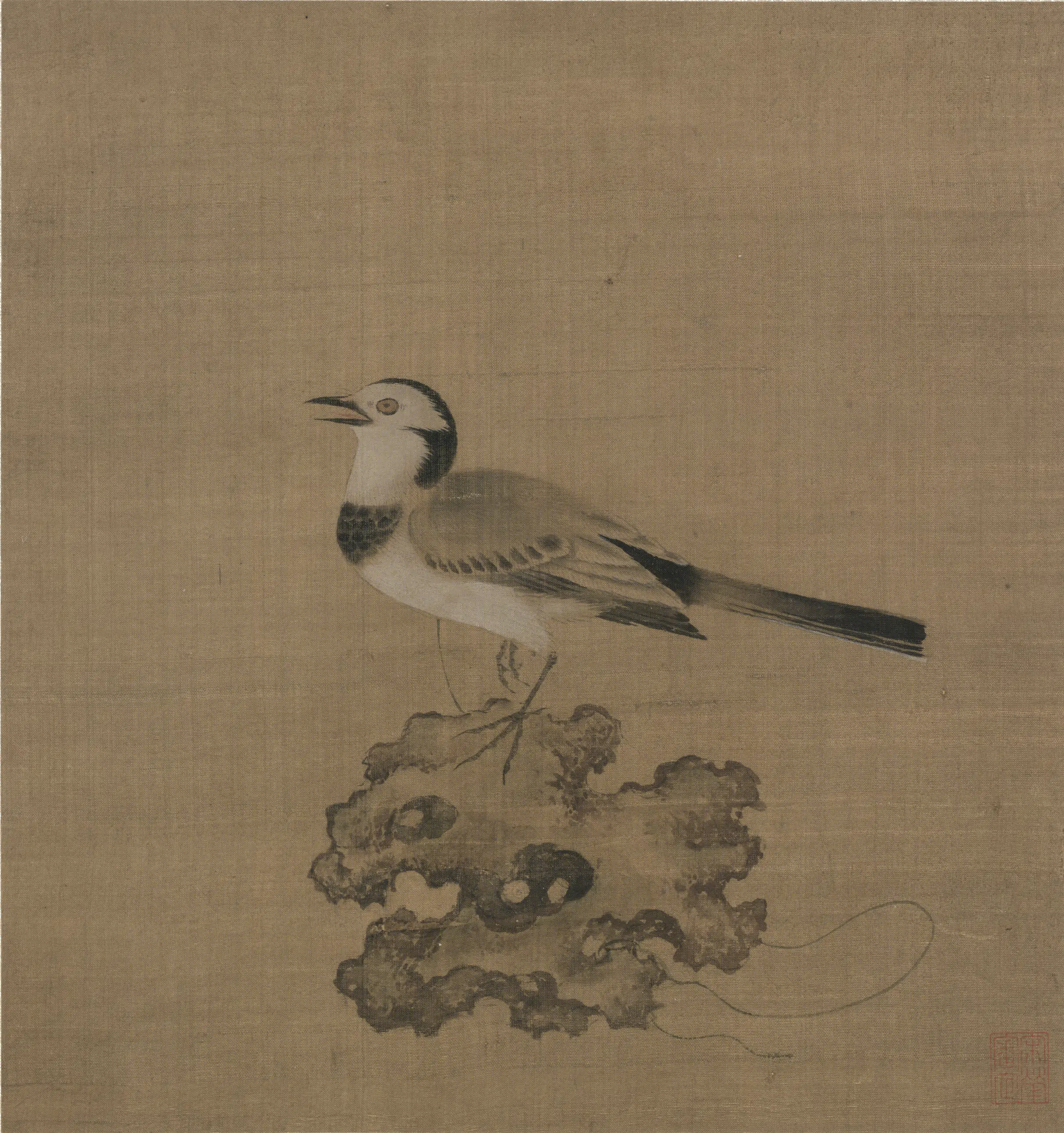 宋代【佚名】《宋人集绘册-宋人绣羽鸣春页》