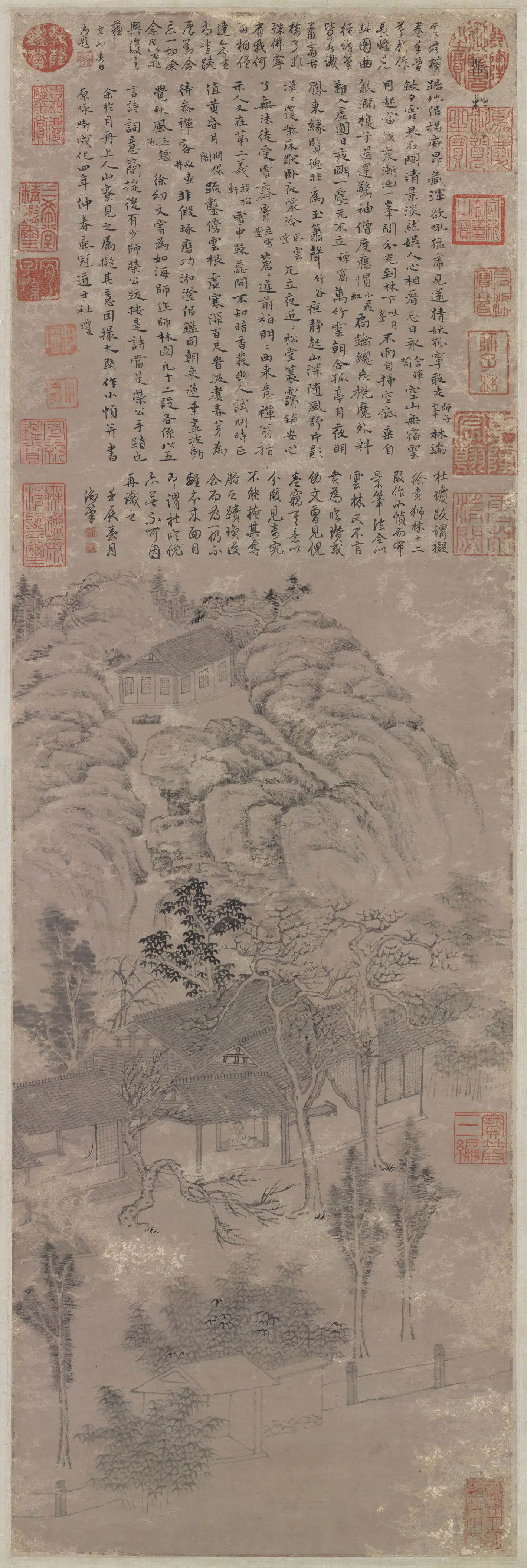 明朝【杜琼】《师林图轴》