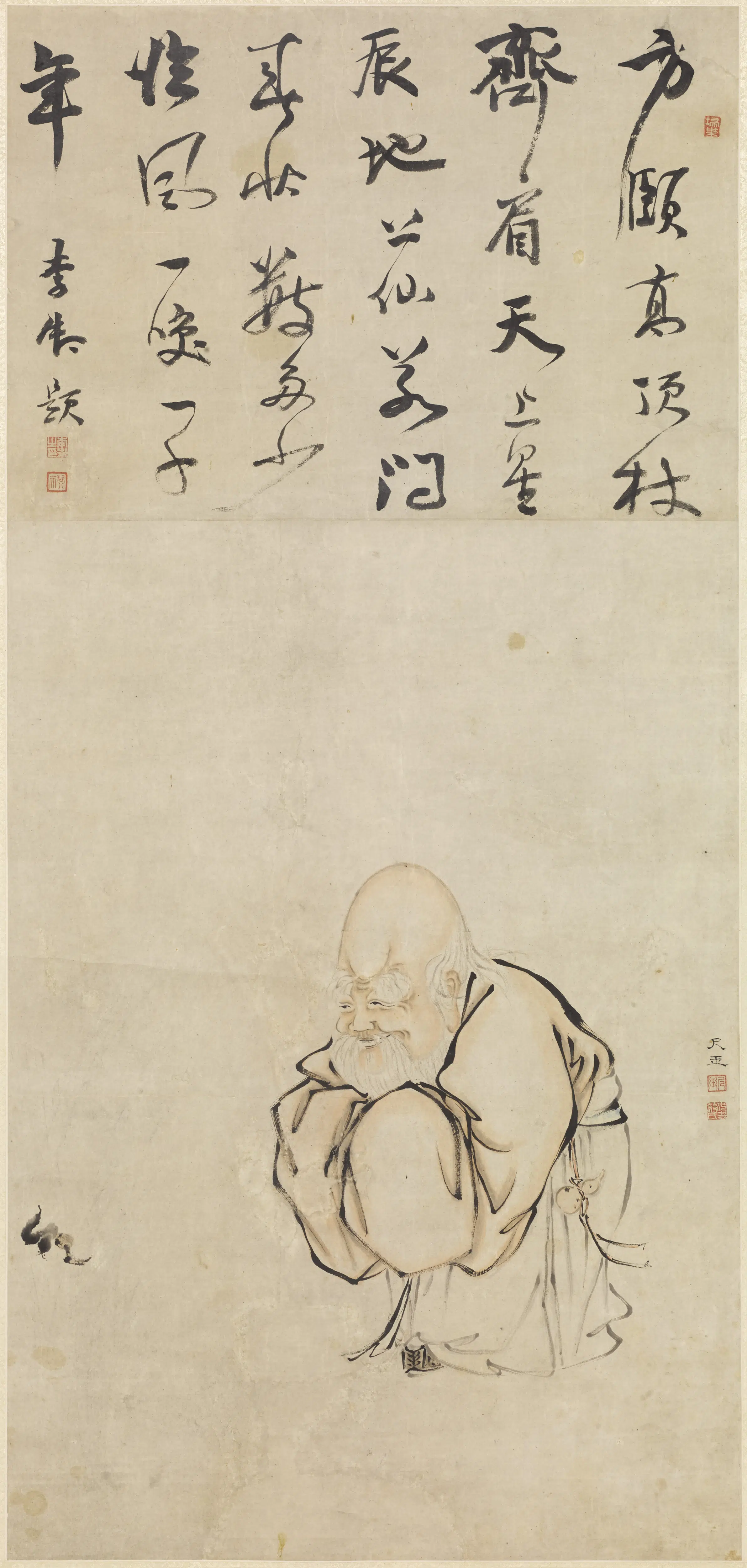 清代【蒋尺玉】《寿星像轴》