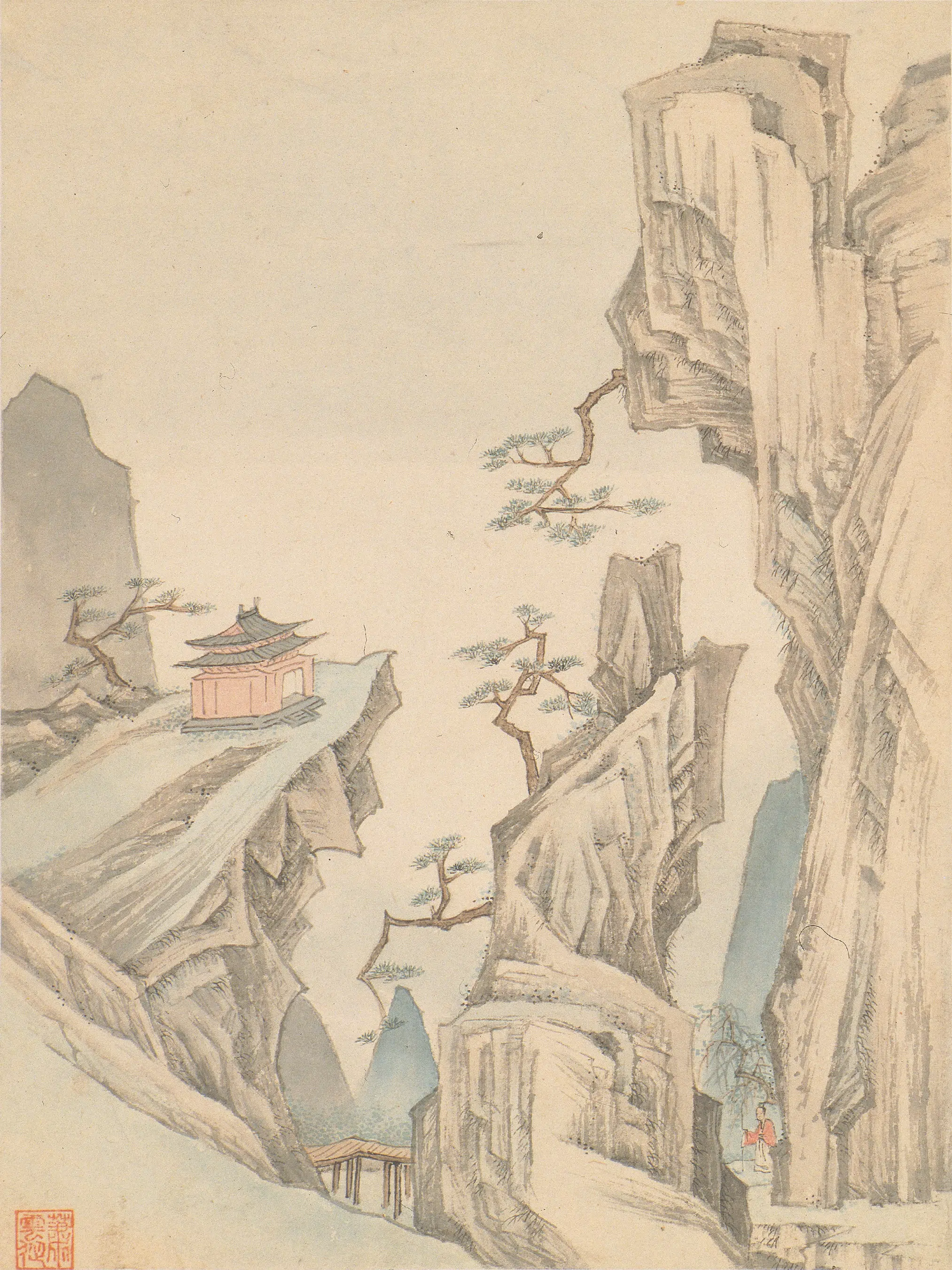 清代【萧云从】《山水册》 第8张 清代【萧云从】《山水册》 第8张
