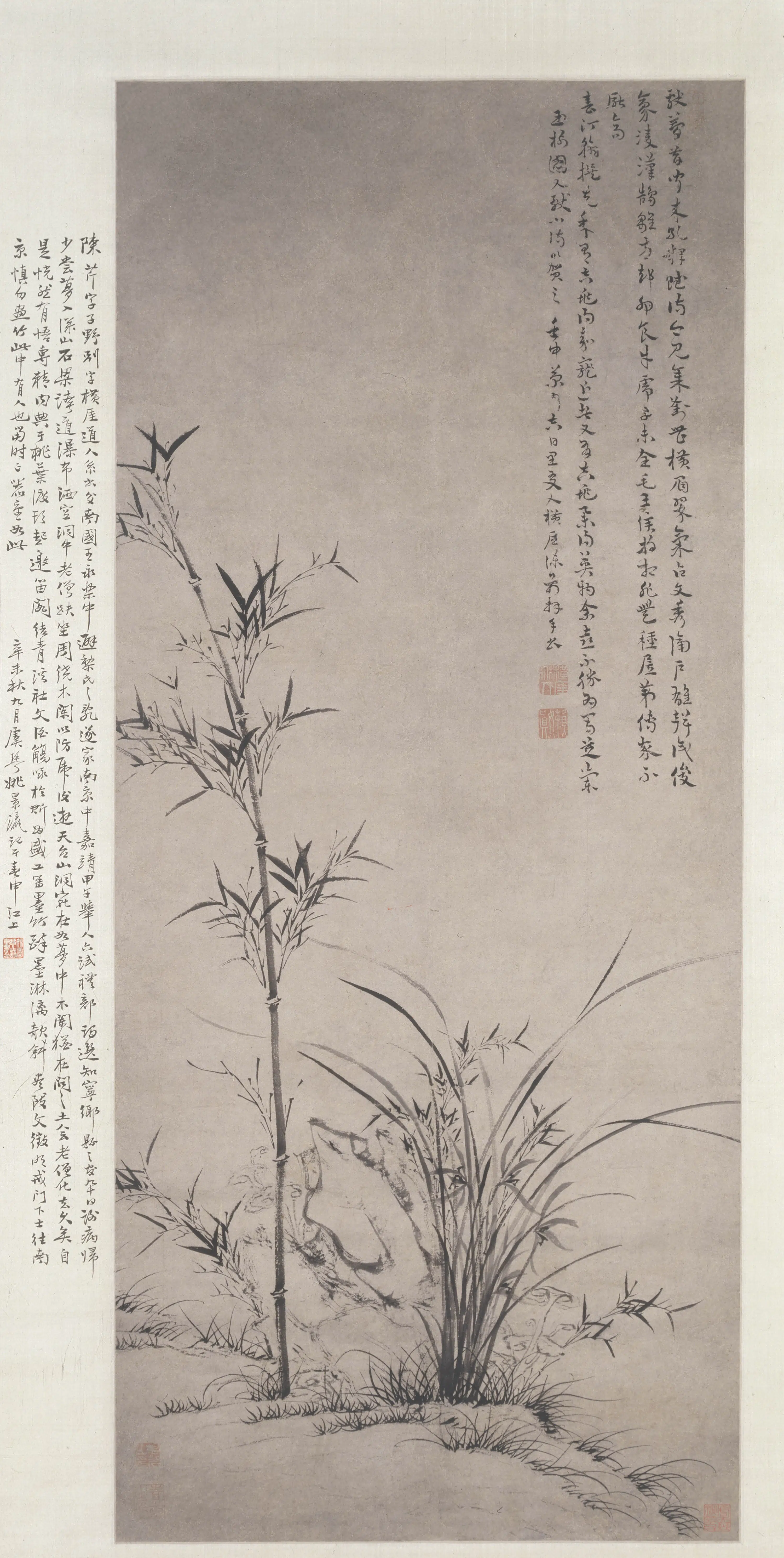 明朝【陈芹】《兰竹图轴》