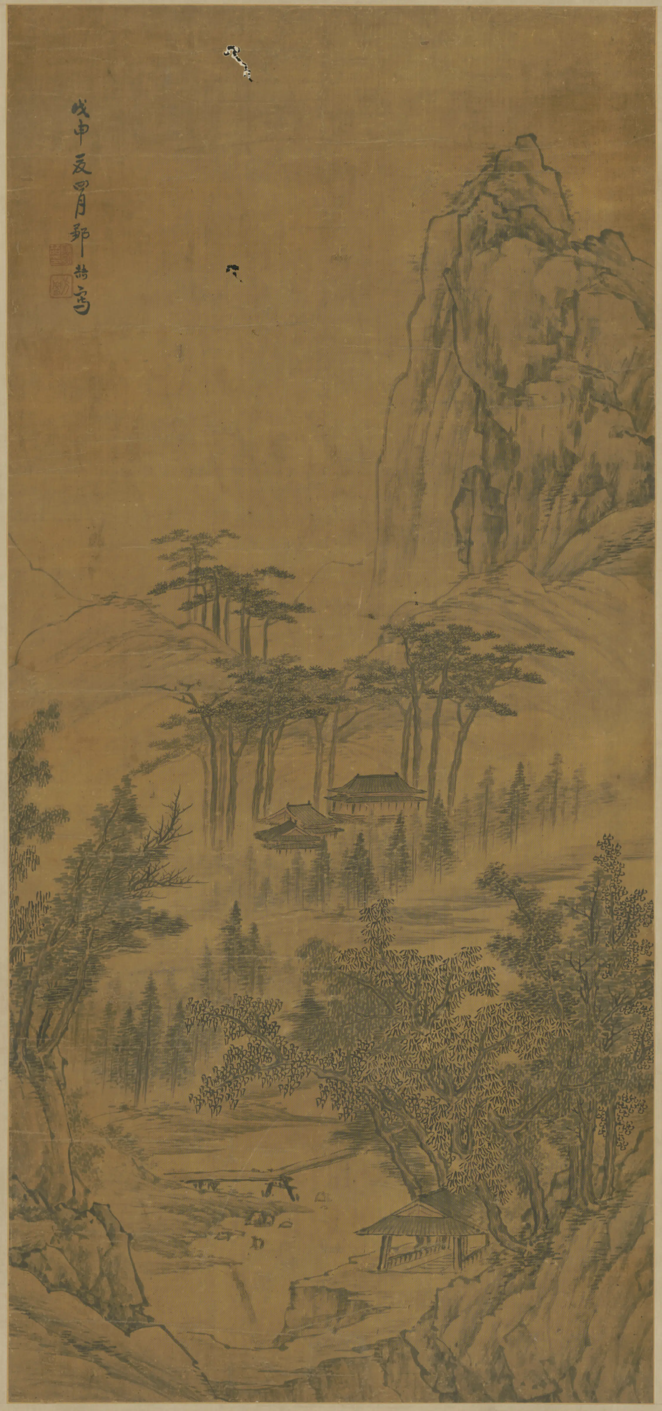 清代【邹喆】《山水图轴-1》