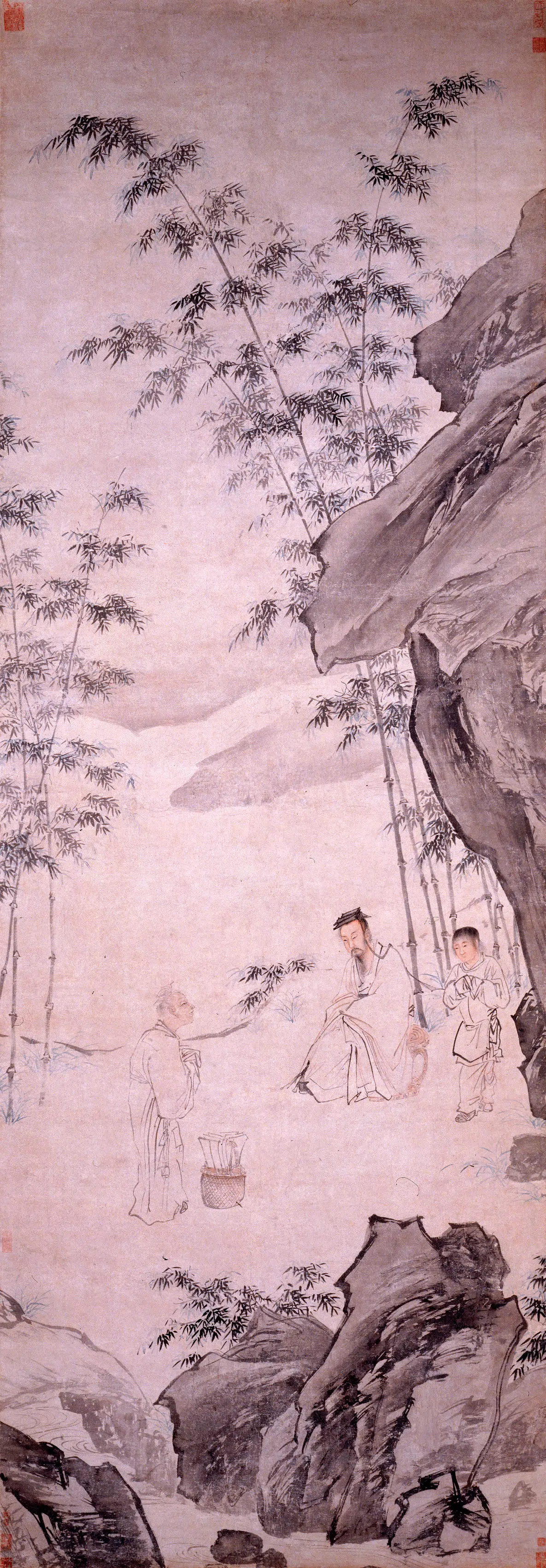 明朝【仇英】《右军书画图轴》