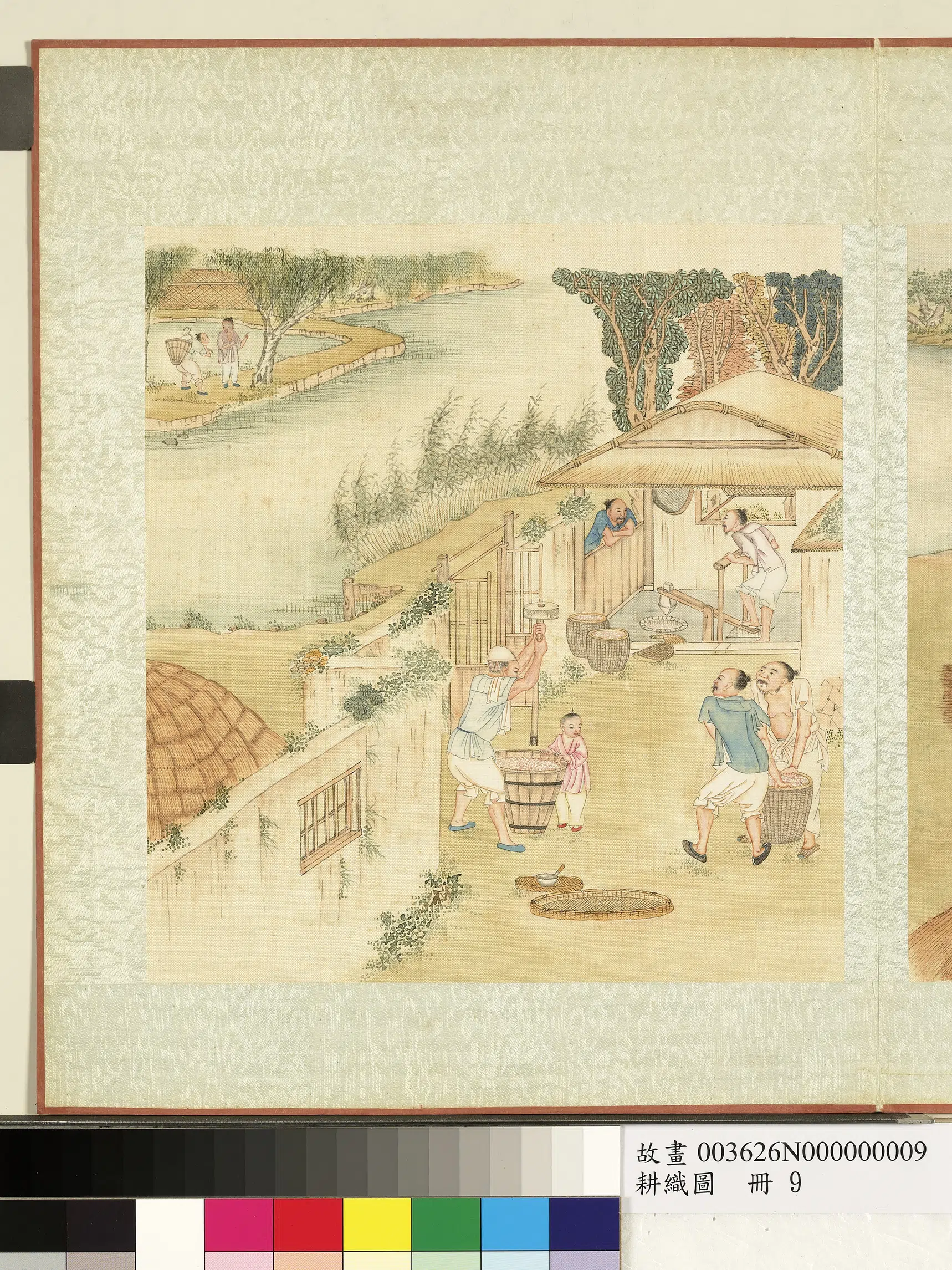 《耕织图册-春碓》