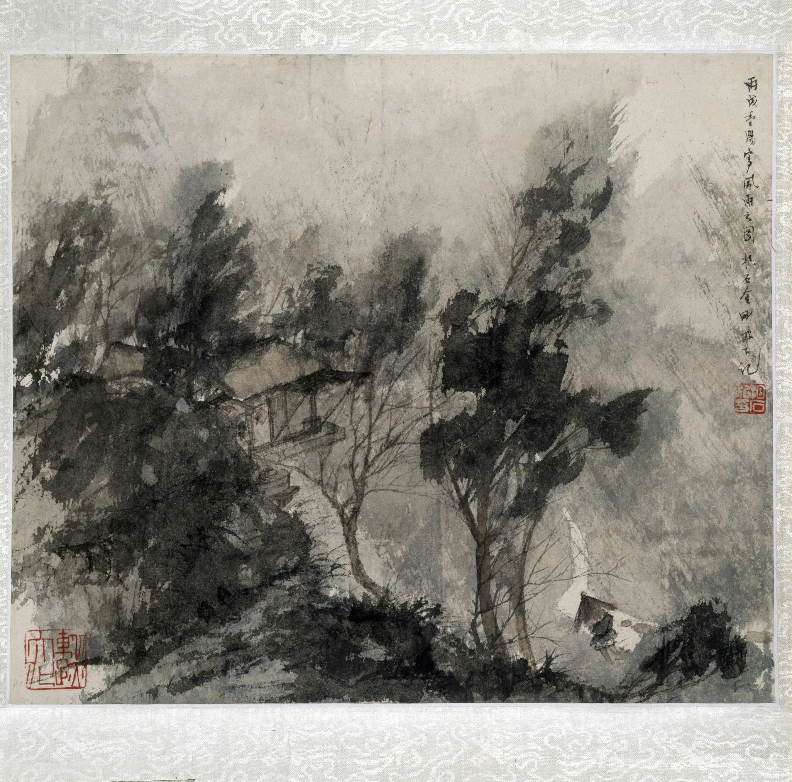 近现代【傅抱石】《风雨归庄图册页》