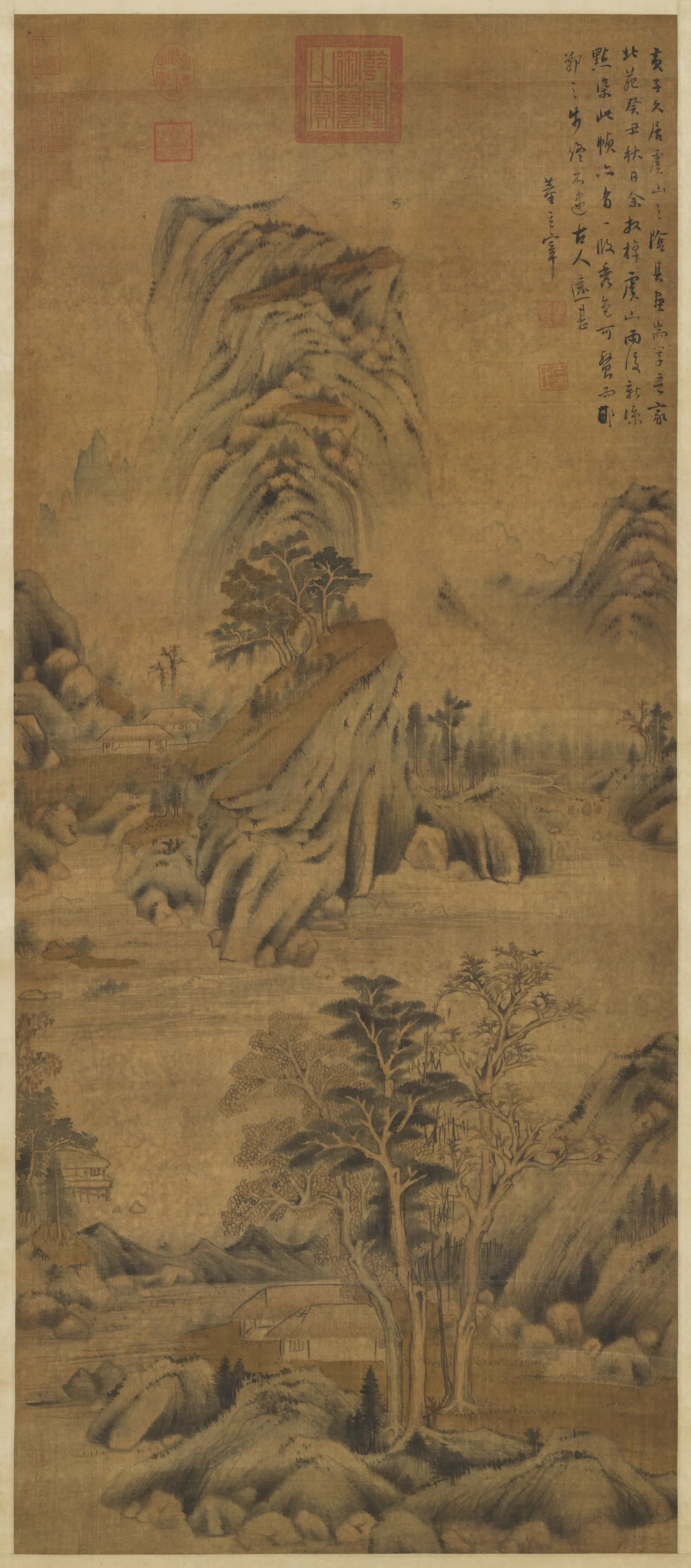明代【董其昌】《虞山雨霁图轴》