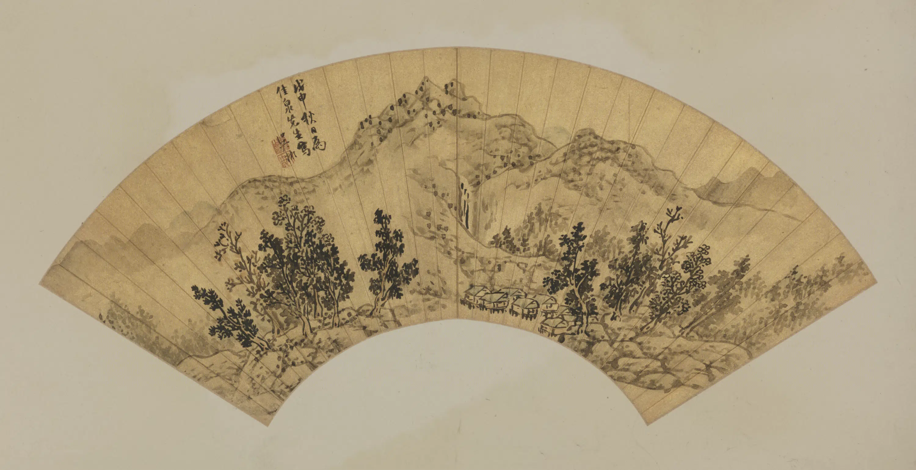 明朝【吴彬】《山水扇》