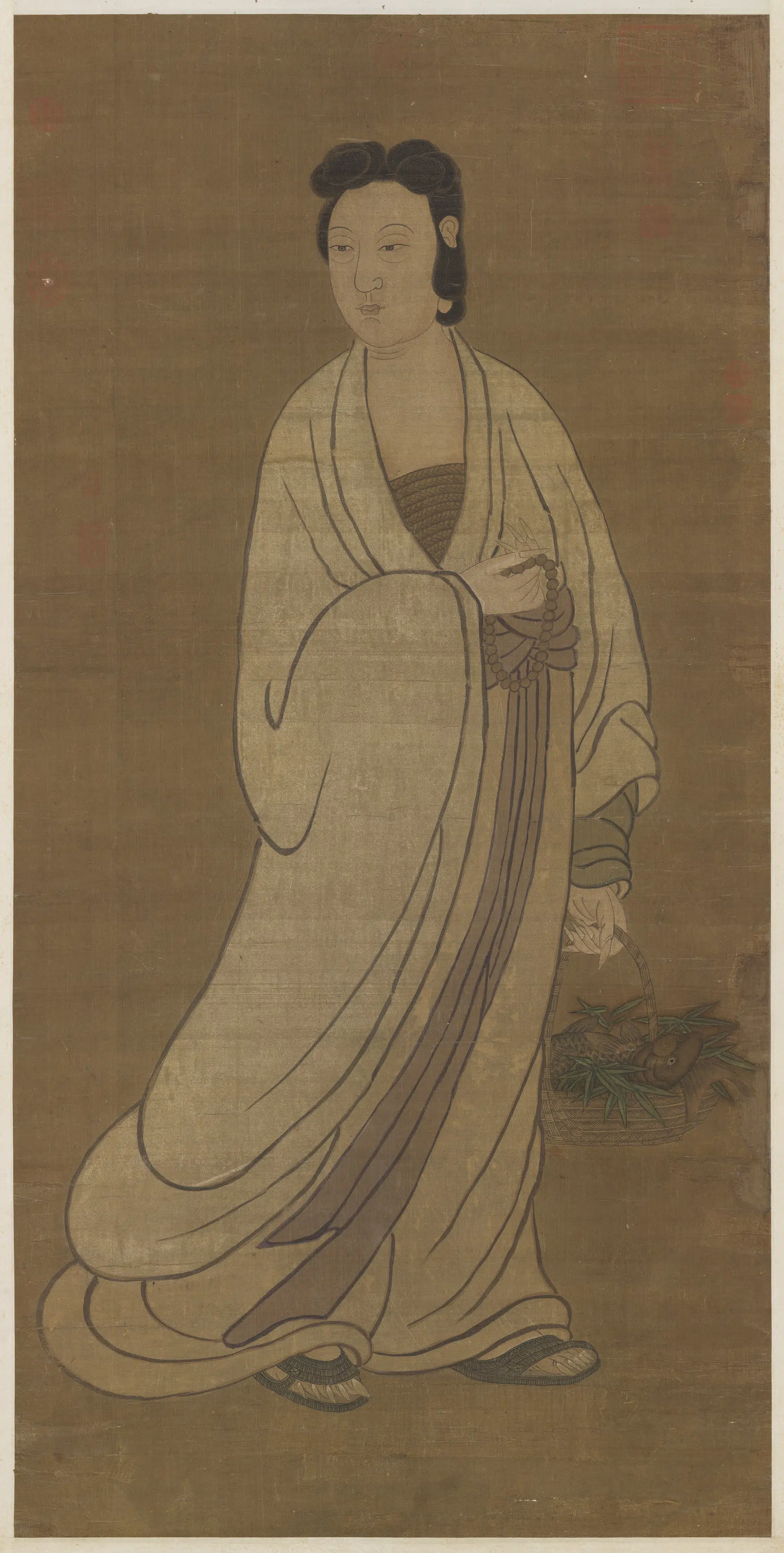 元朝【赵孟頫】《鱼篮大士像图轴》