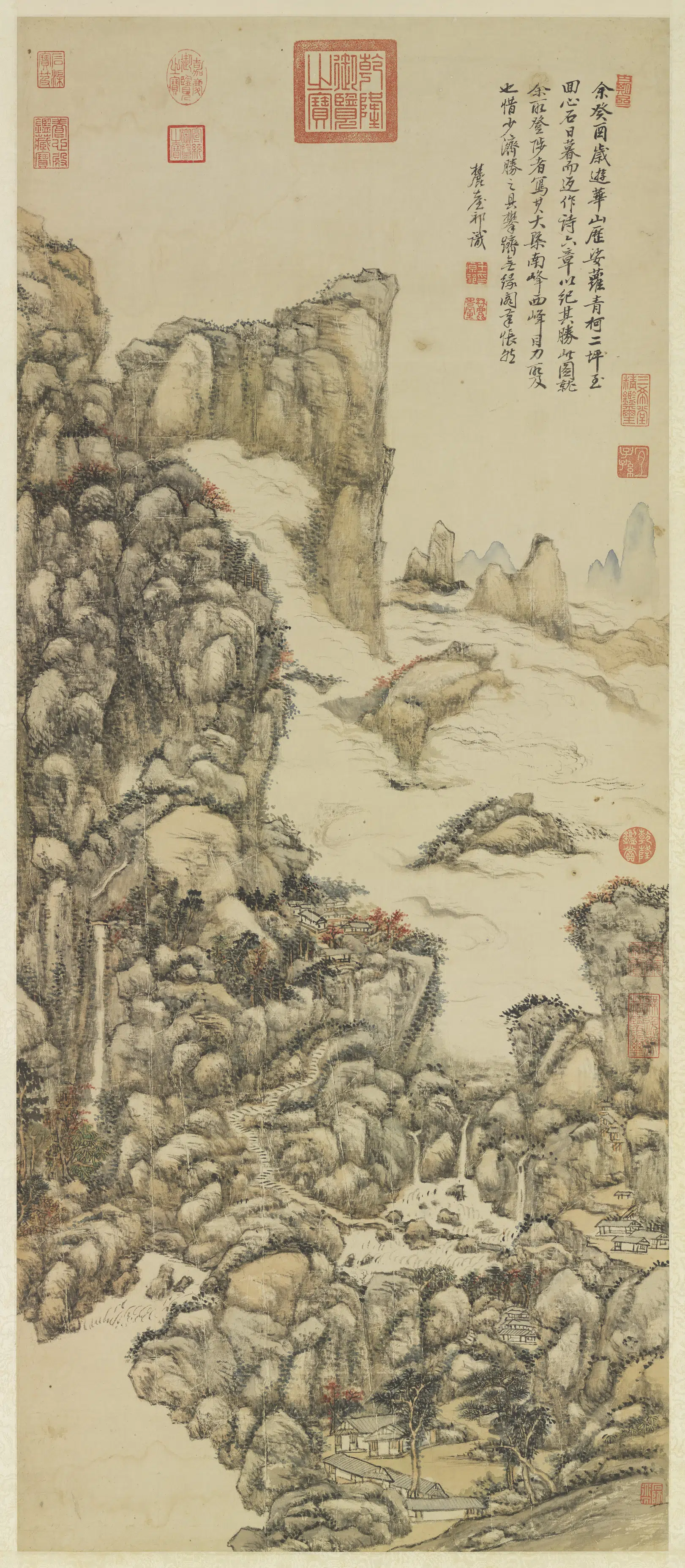 清代【王原祁】《华山秋色图轴》