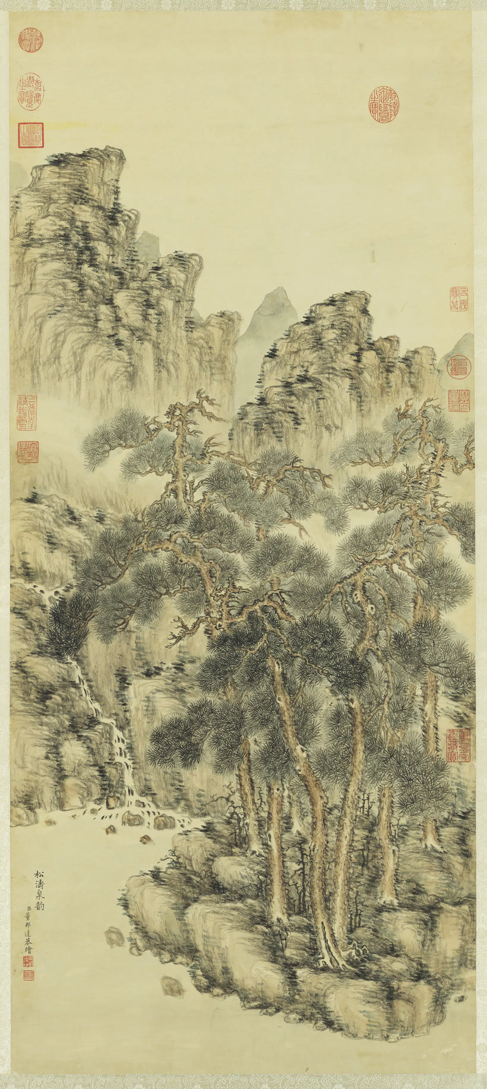 清代【董邦达】《松涛泉韵图轴》