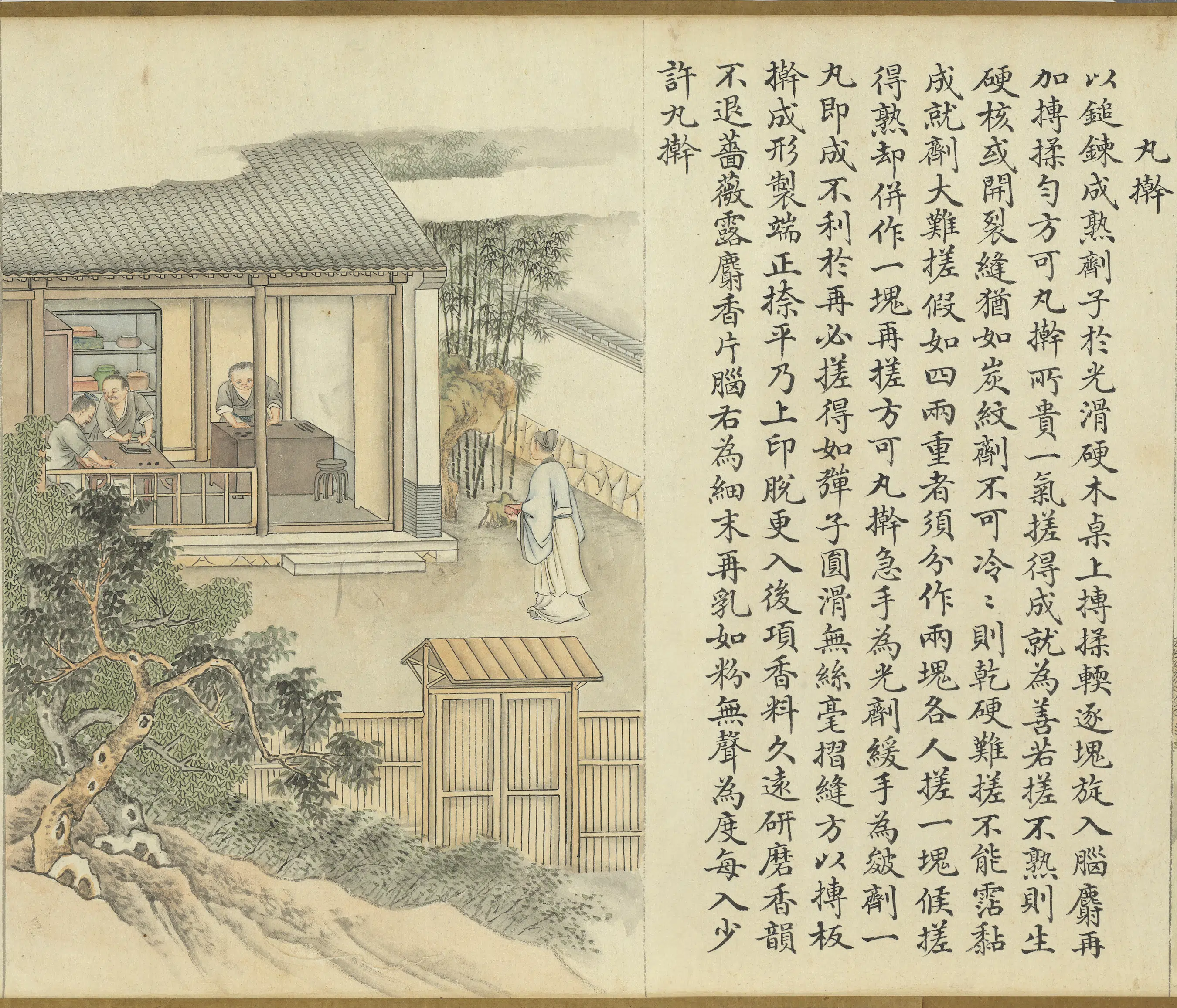 清代【沈初】《徐扬墨法集要图卷_丸擀》