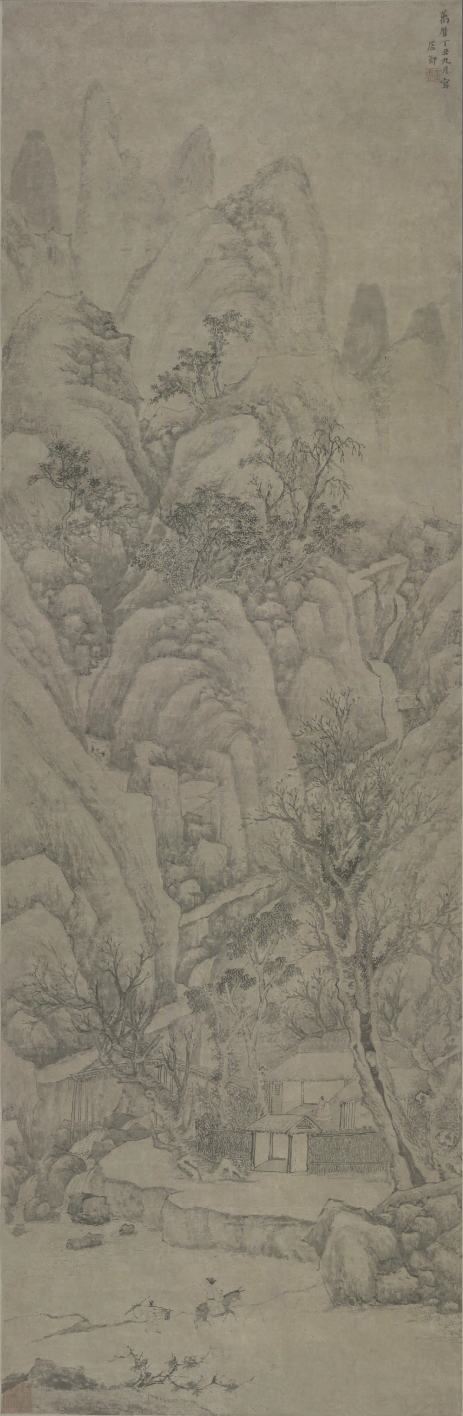 明朝【居节】《山水图轴-1》