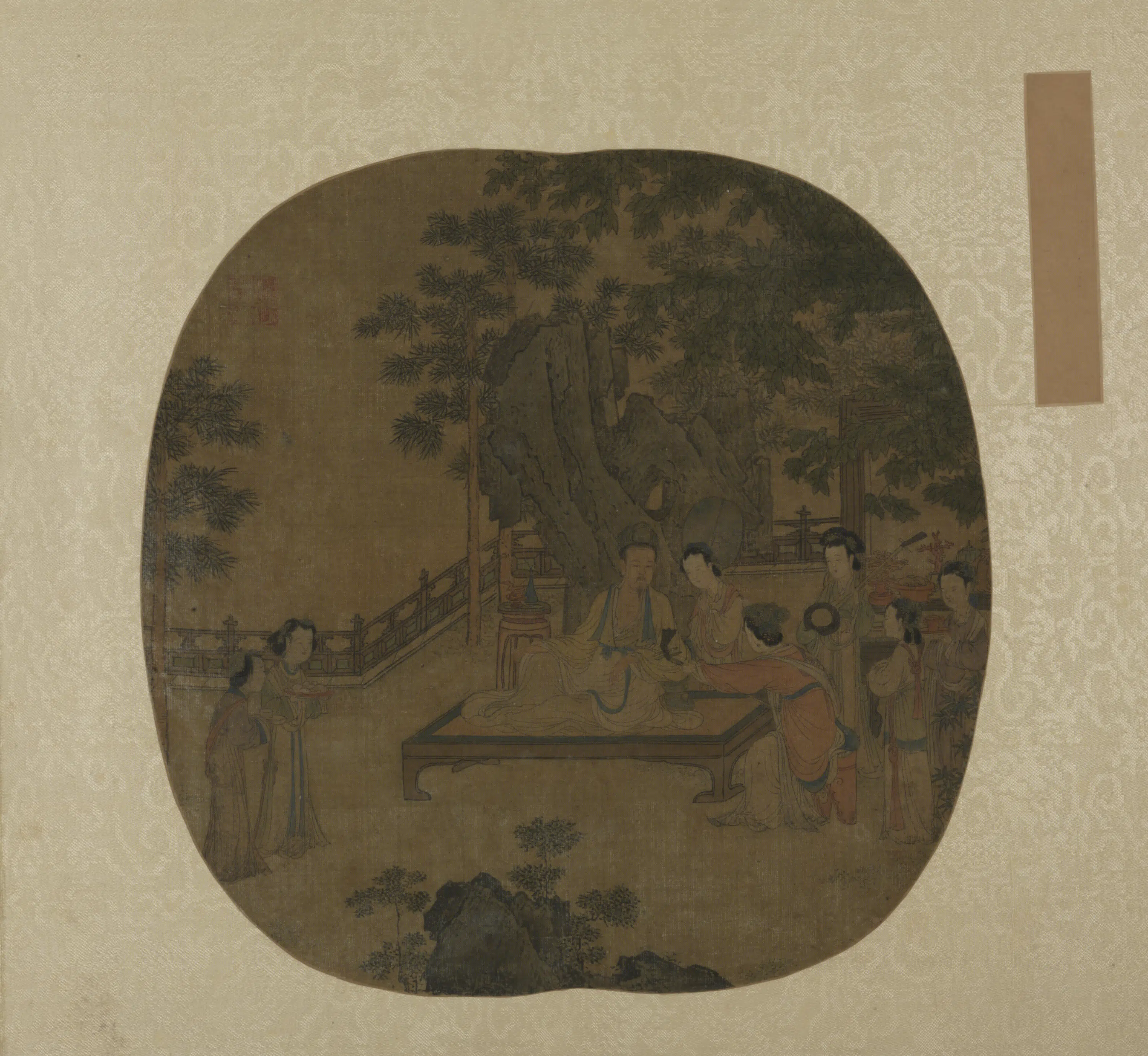 明朝【明人】《东山丝竹图纨扇页》 第1张 明朝【明人】《东山丝竹图纨扇页》 第1张