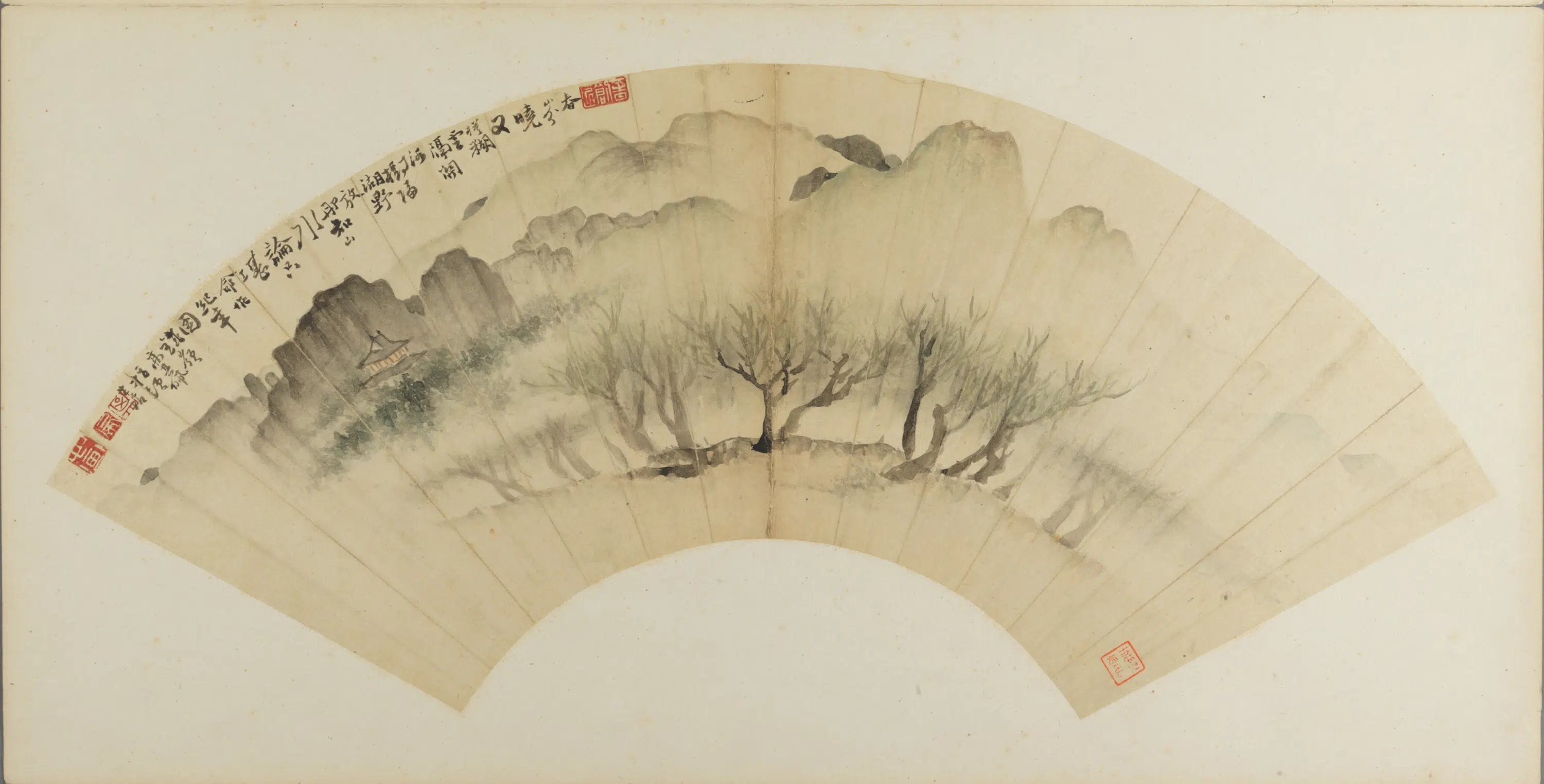 清代【高其佩】《指画山水扇》