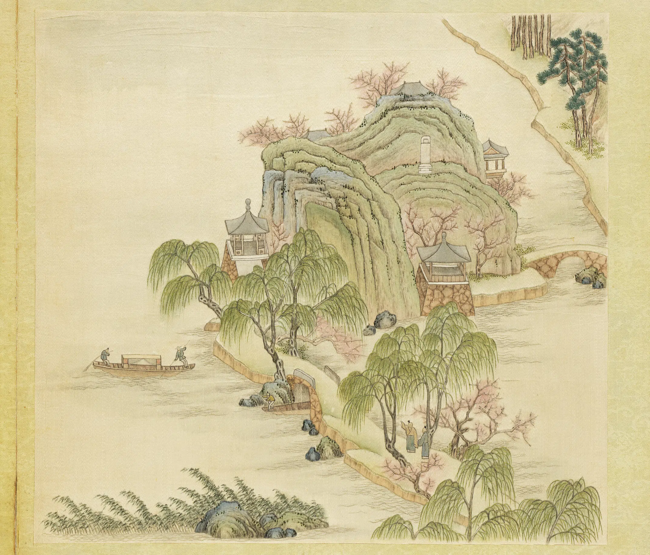 《绣线西湖图册-平湖秋月》