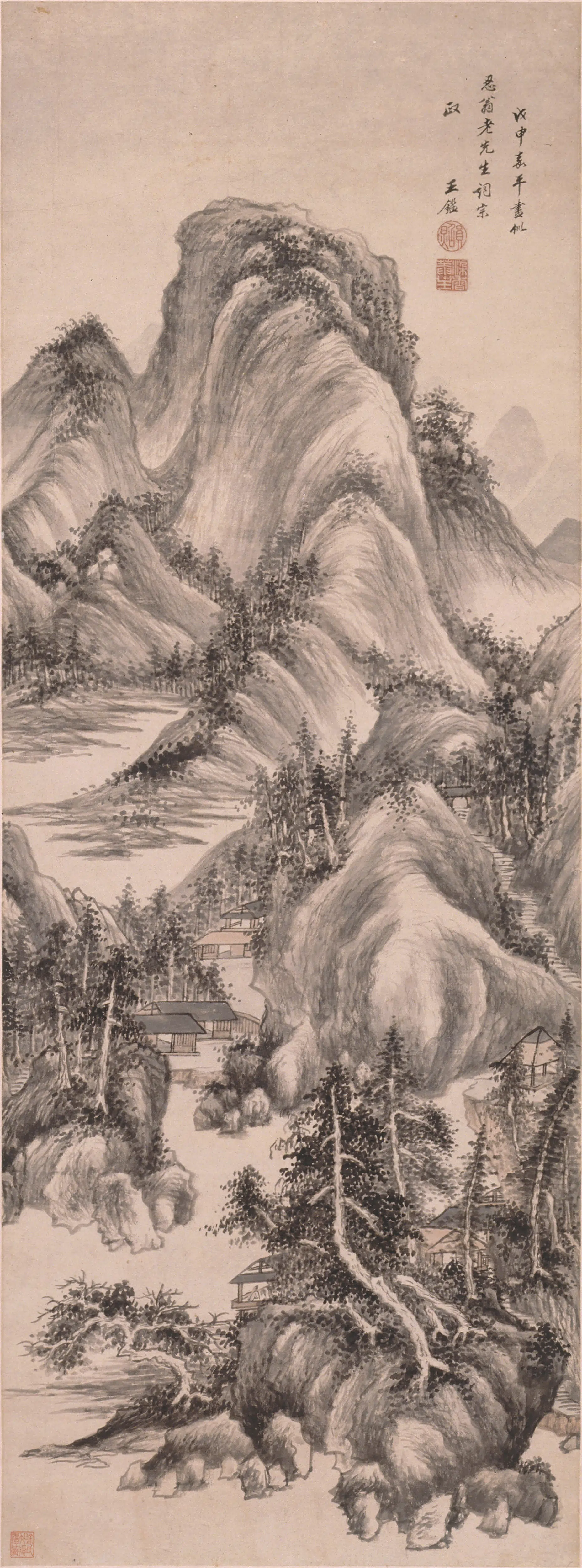 清代【王鉴】《山水图轴-2》