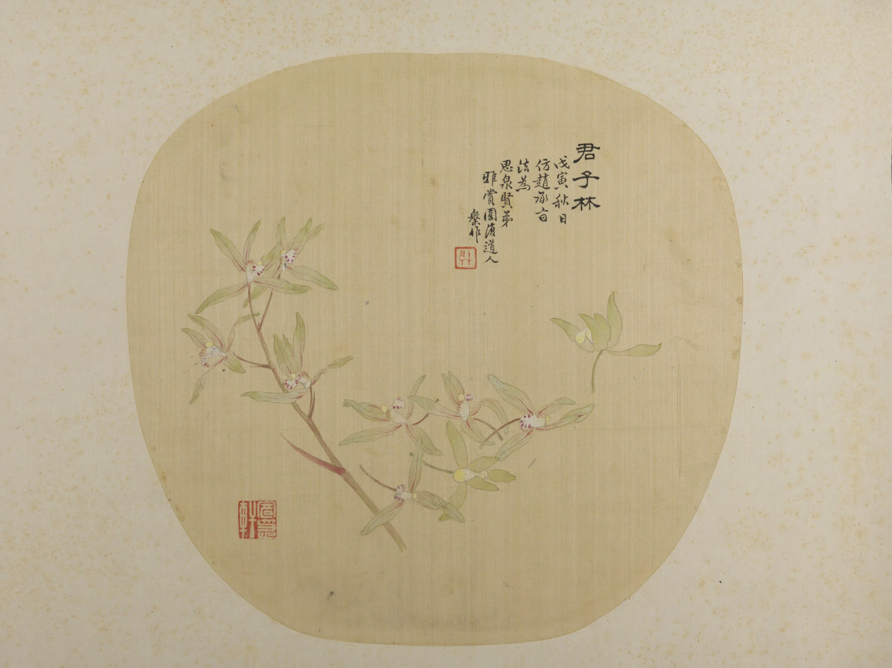 清代【张槃】《君子林纨扇页》 第1张