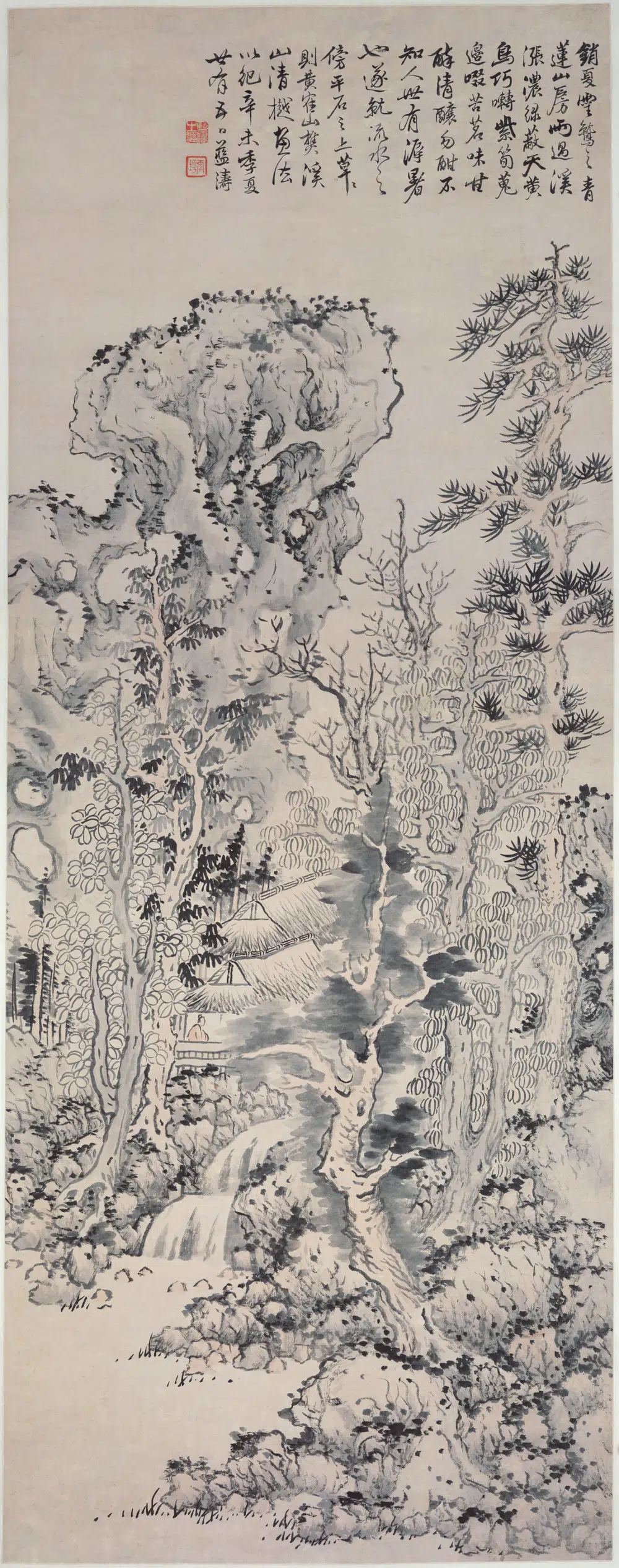 清代【蓝涛（雪坪）】《销夏图轴》