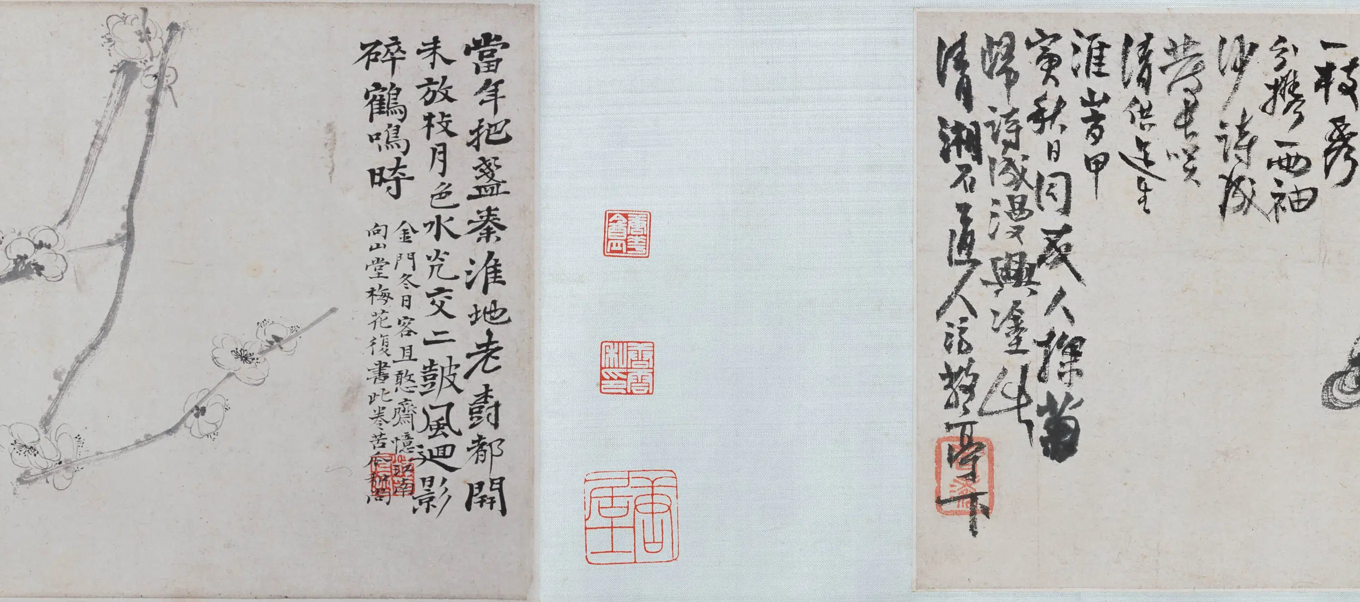 清代【石涛】《梅菊合卷》 第3张