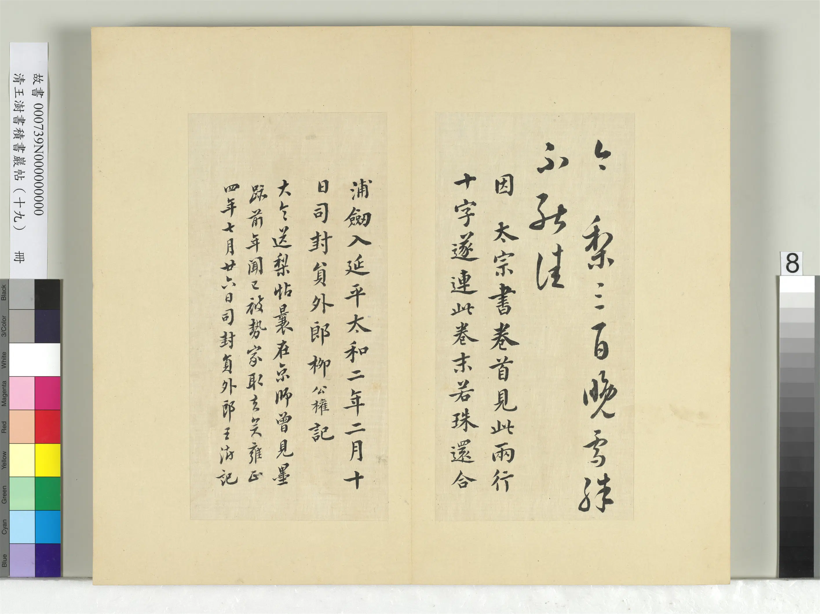 清代【王澍】《书积书岩帖（十九）册-临送梨帖并柳公权记》
