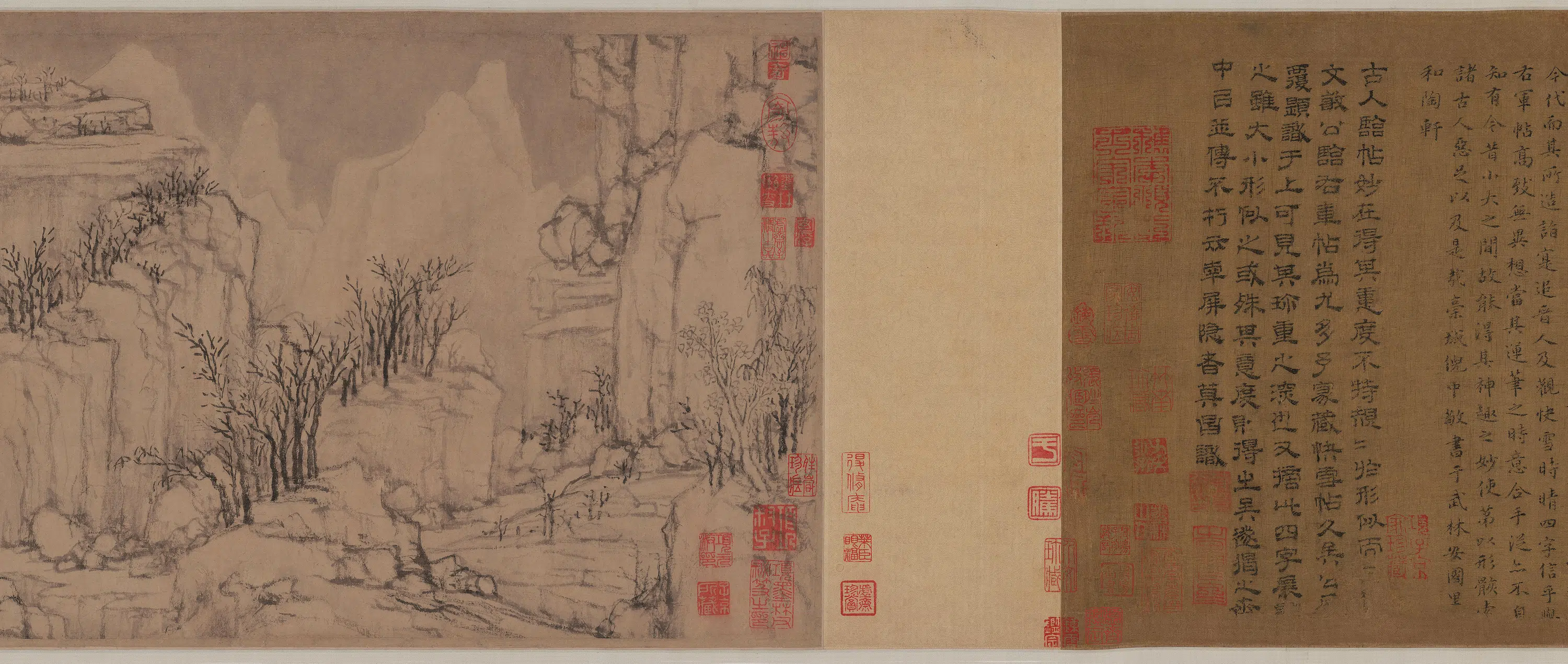 元朝【徐贲】《赵孟頫黄公望徐贲书快雪时晴书画合璧卷》 第7张