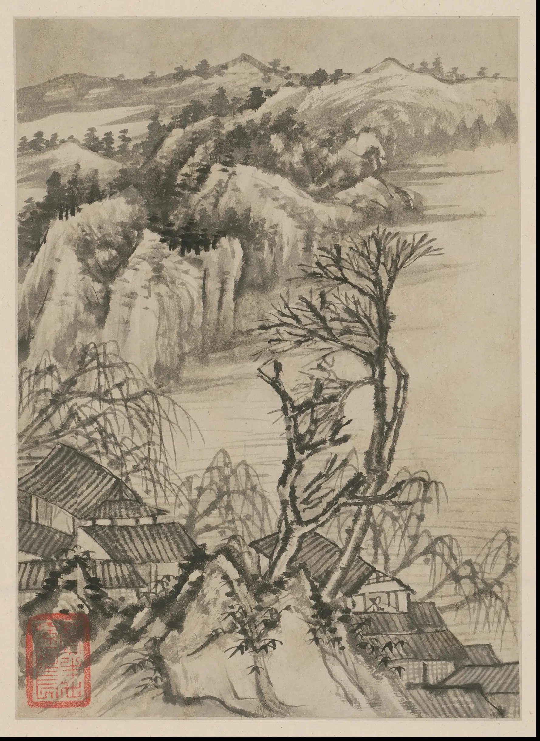 清代【石涛】《山水图册（14开）》 第14张