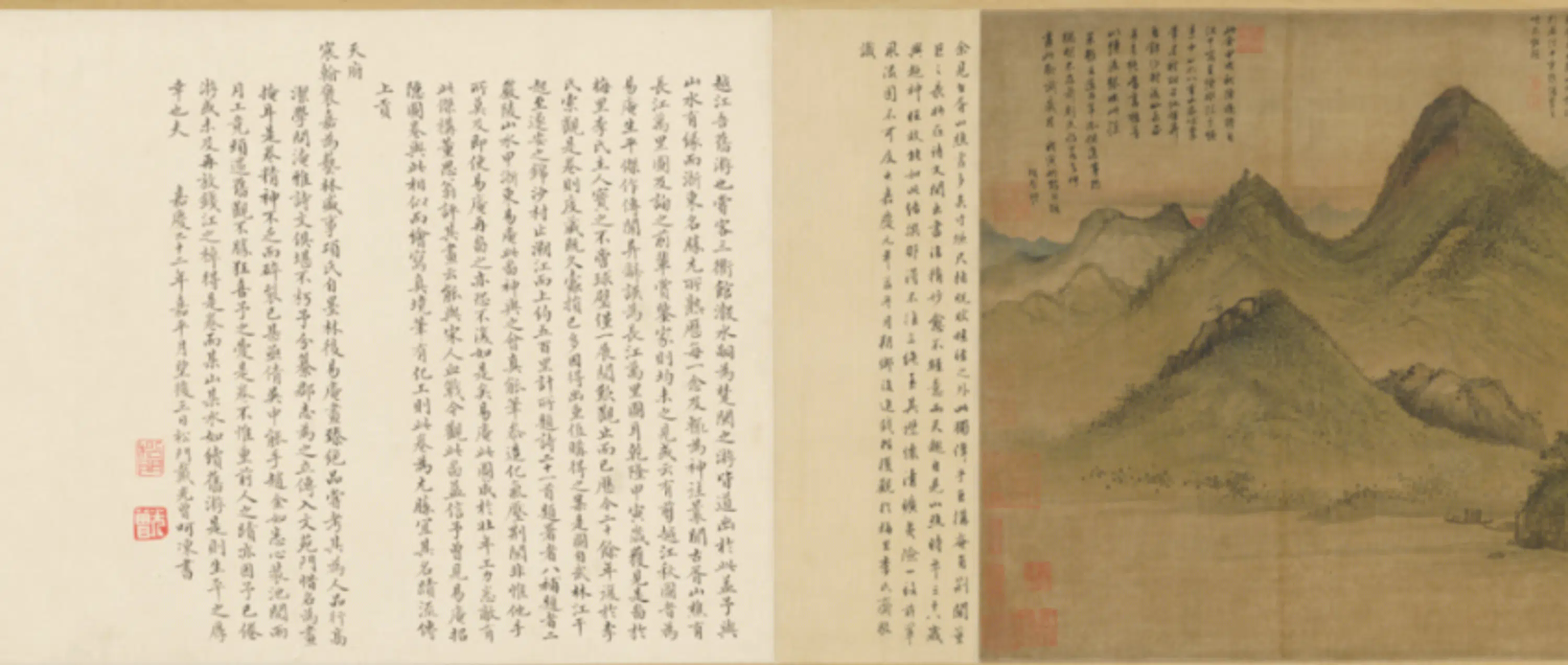 明朝【项圣谟】《剪越江秋图卷》