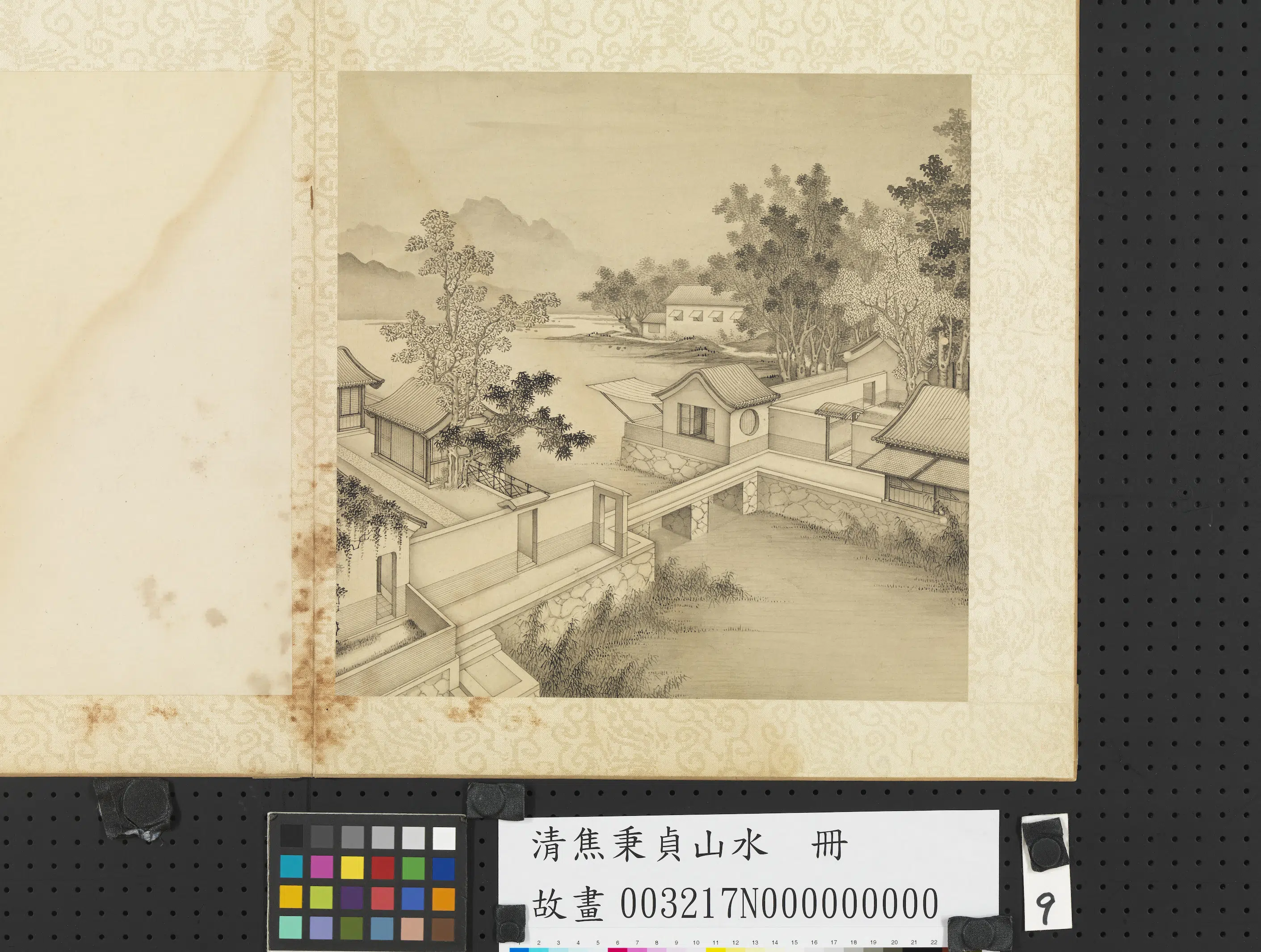 清代【焦秉贞】《山水册-水村图》 第1张 清代【焦秉贞】《山水册-水村图》 第1张