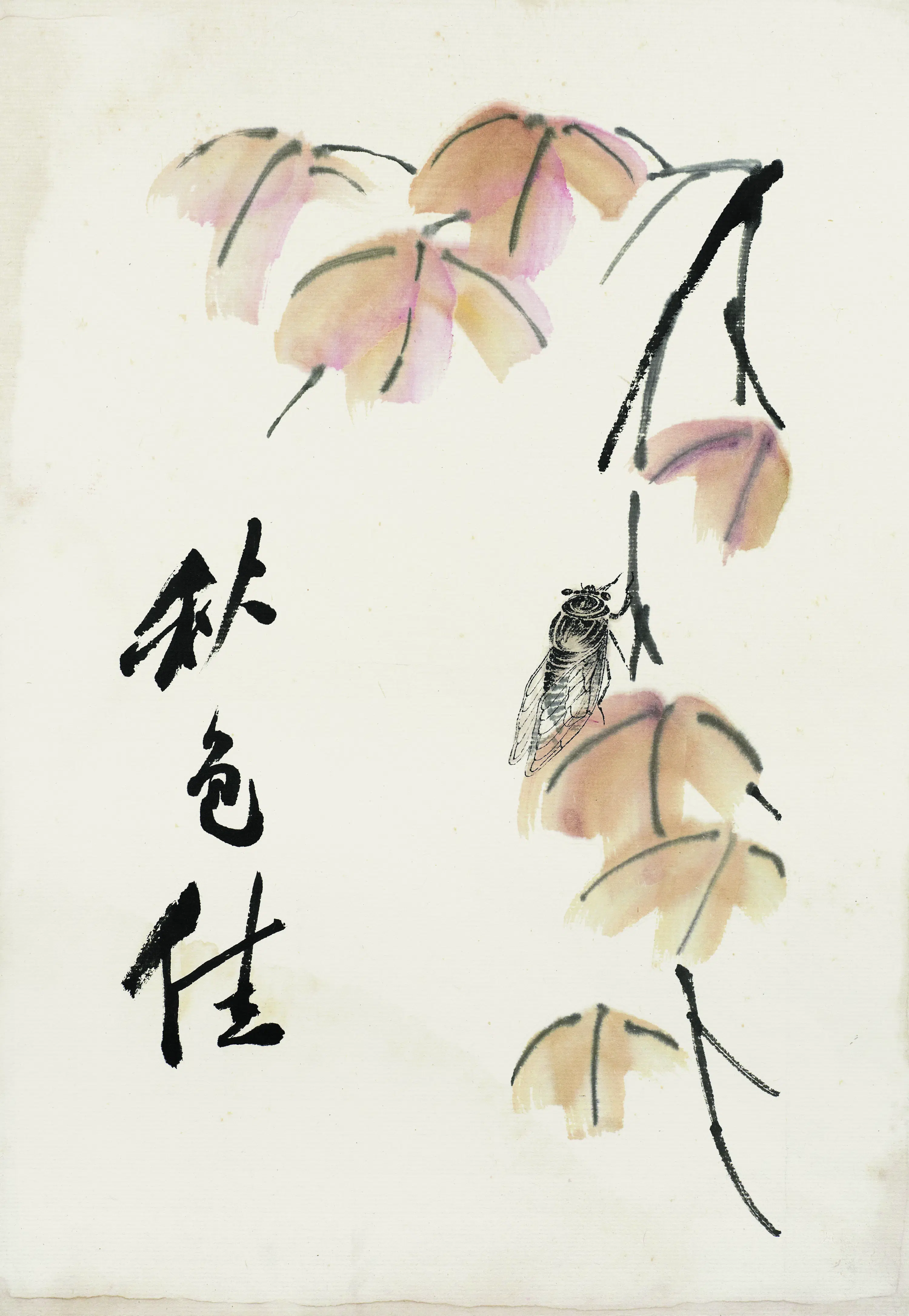 近现代【齐白石】《花卉虫草图册83开》 第53张 近现代【齐白石】《花卉虫草图册83开》 第53张