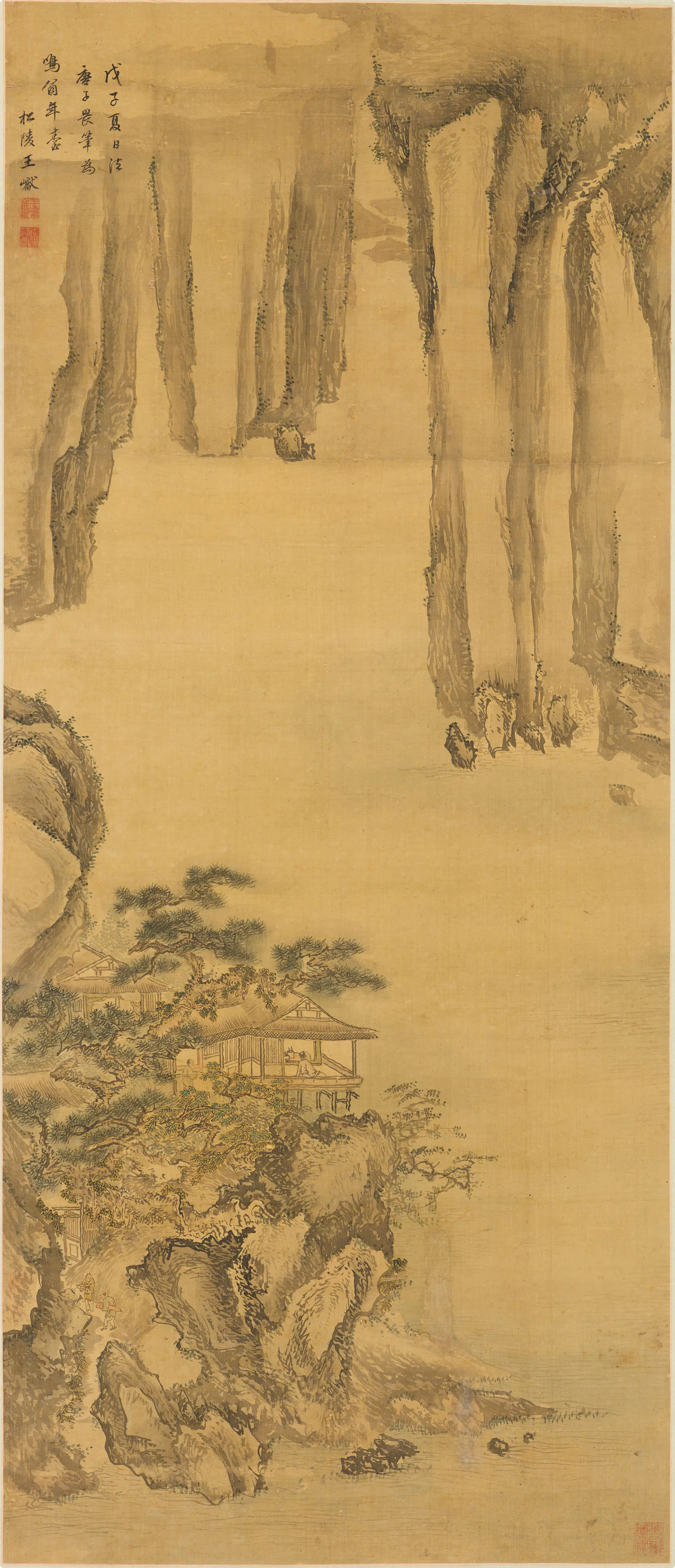 清代【王巘】《山水轴》