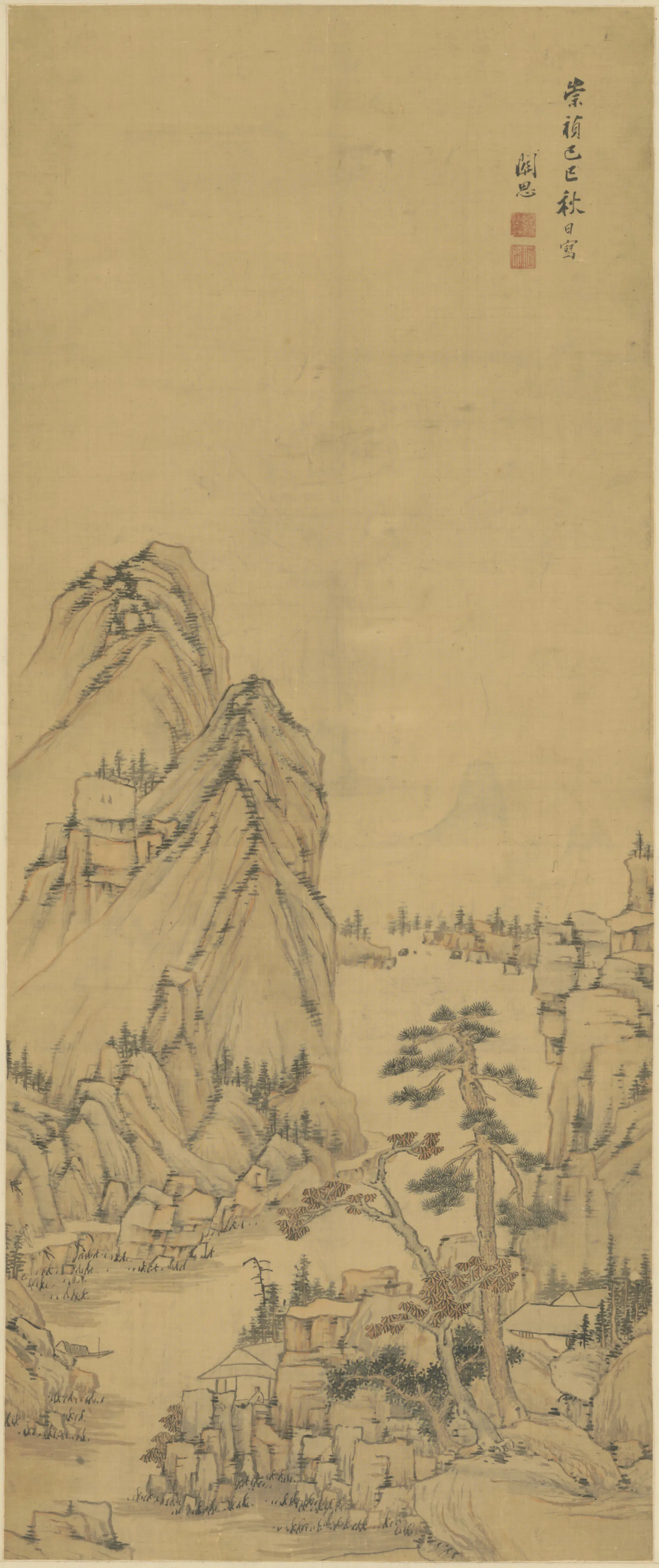 明朝【关思】《山水图轴》