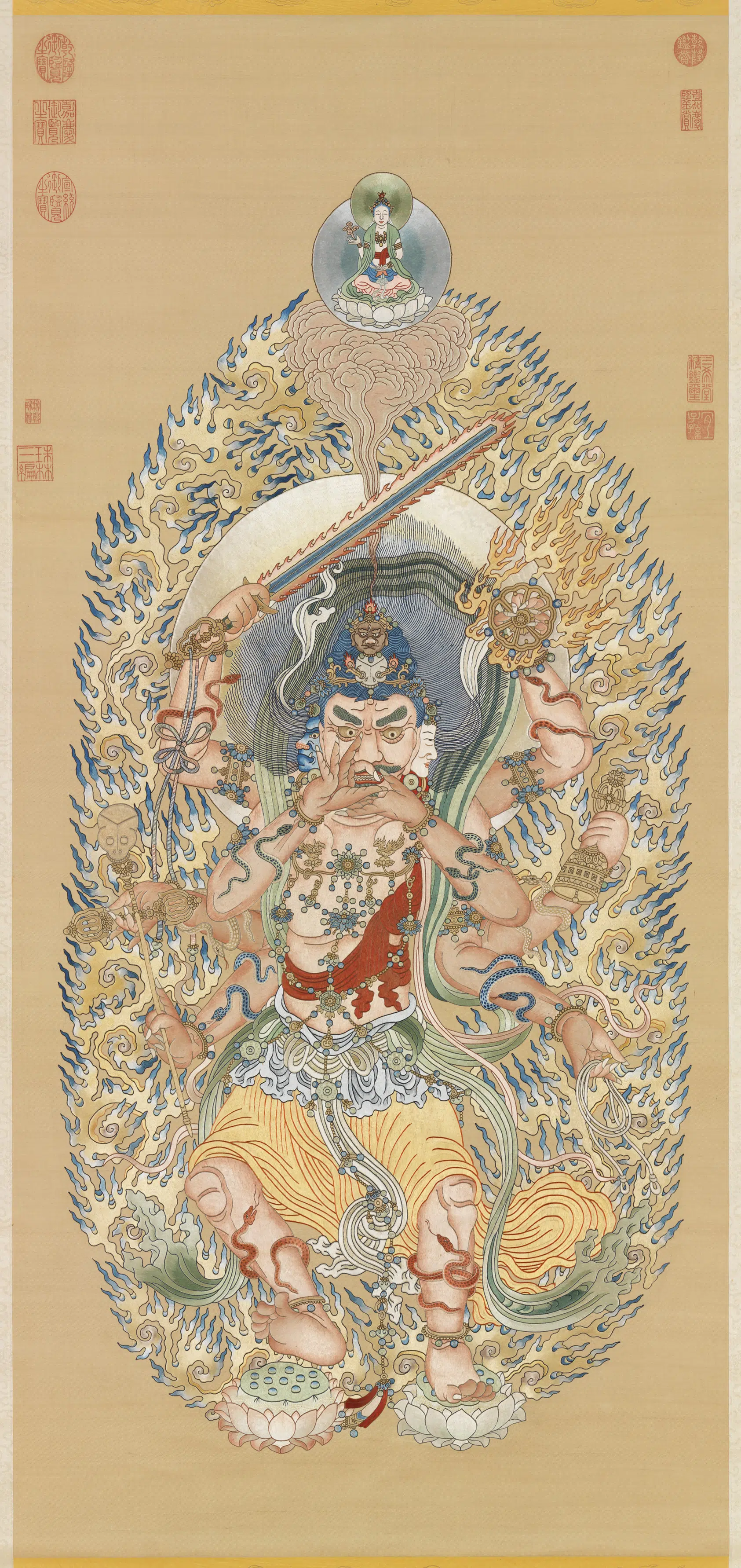 《绣线佛像（一）明王图轴》