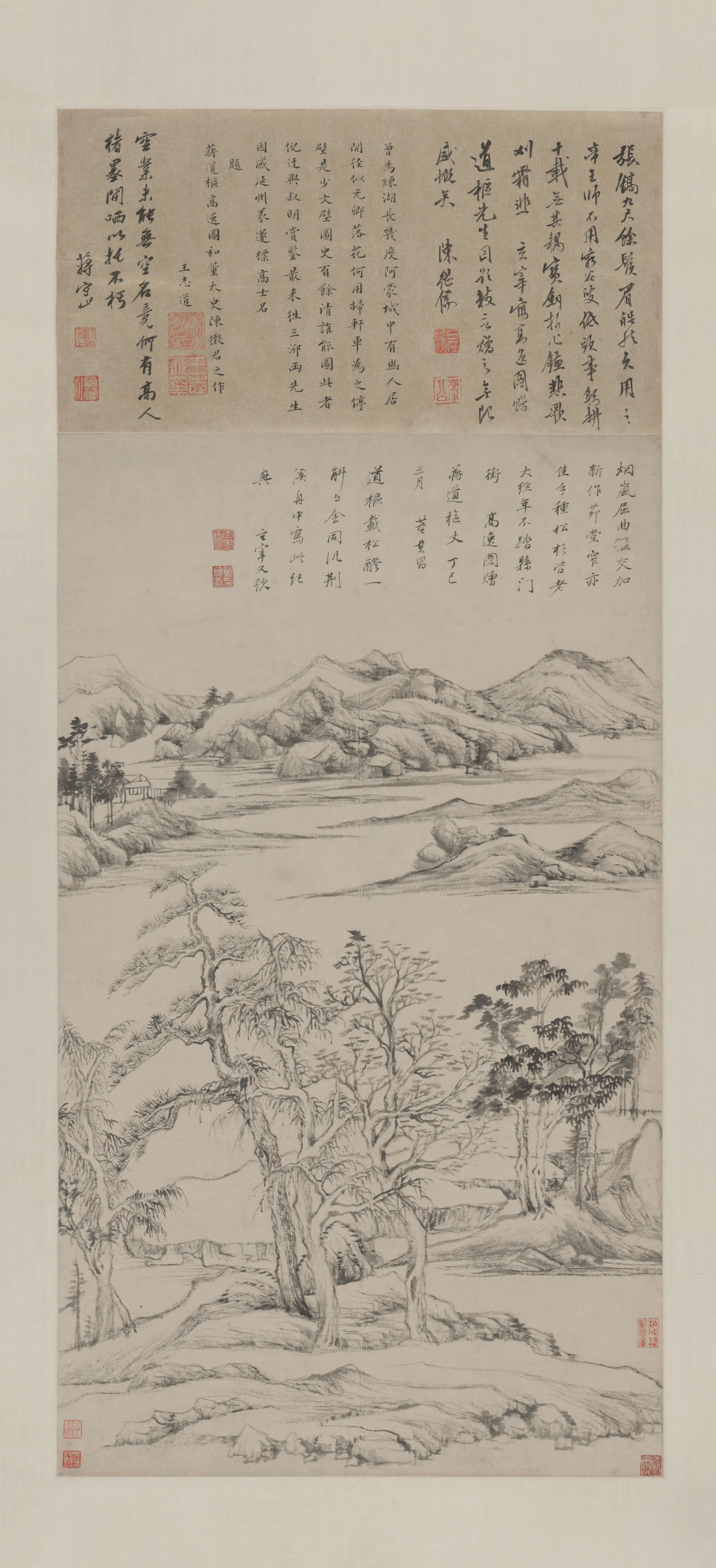 明朝【董其昌】《高逸图轴》