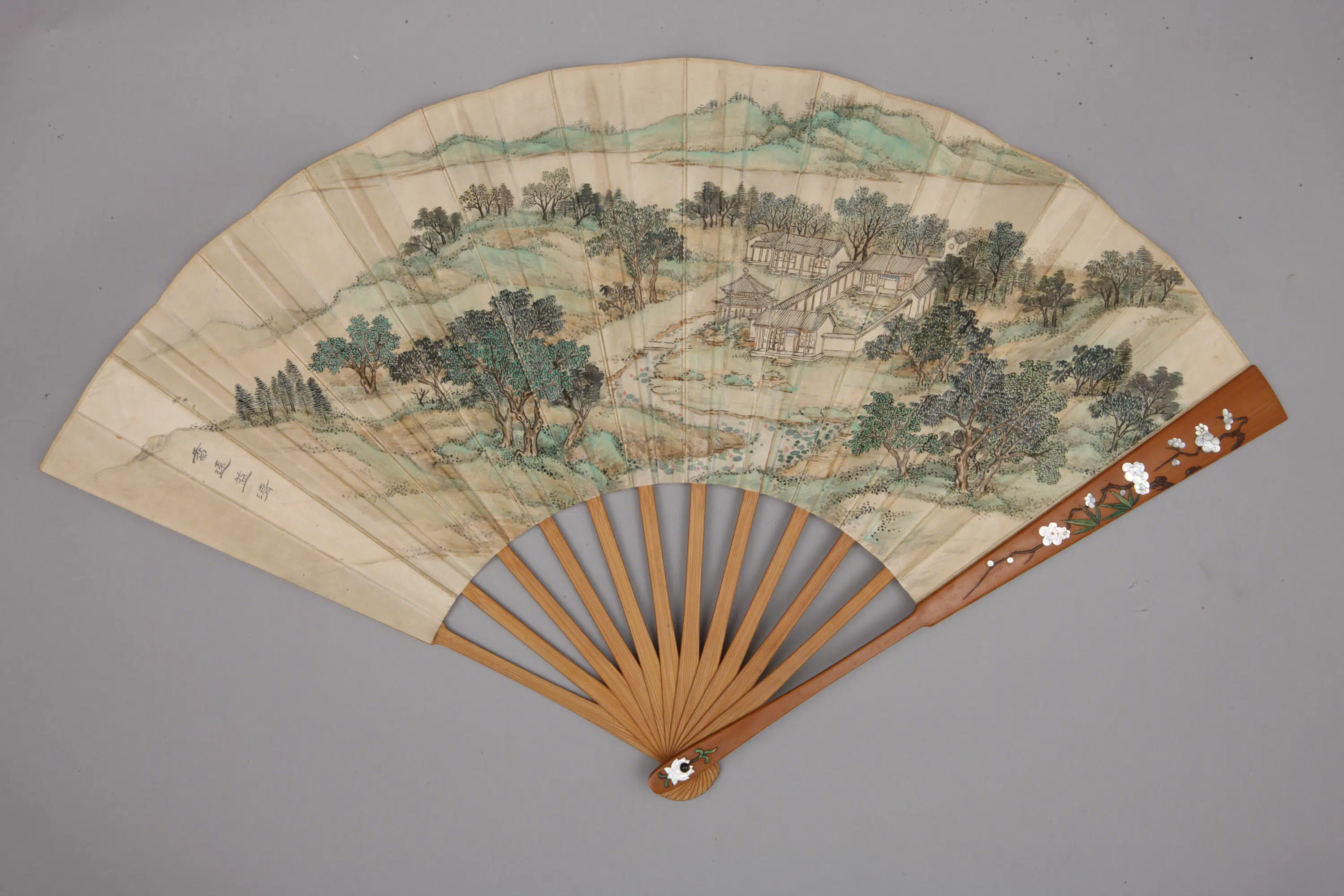 清代【王际华】《清人画避暑山庄三十六景图王际华书诗成扇-28幅》 第12张