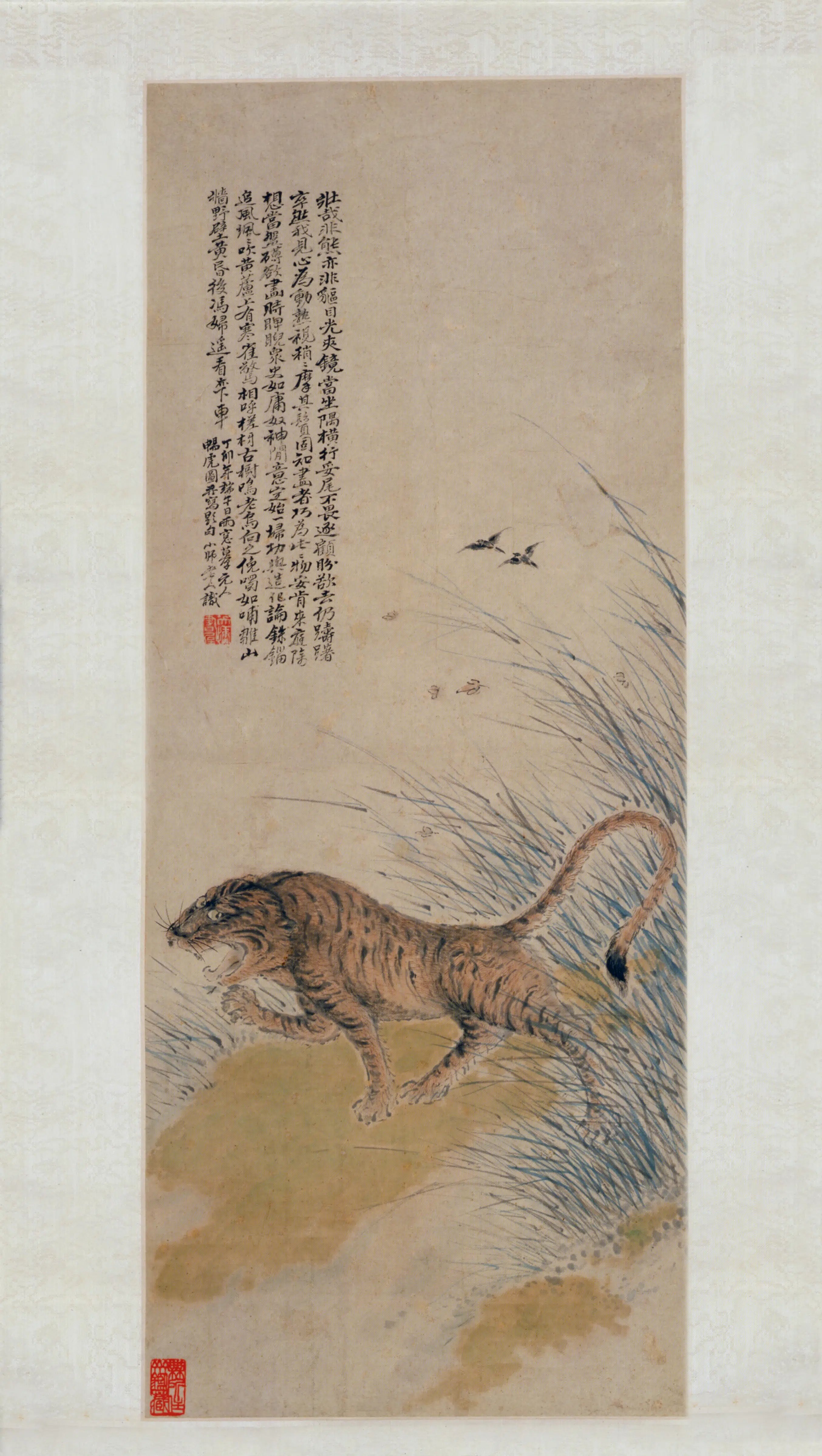 清代【方士庶】《清畅虎图轴》