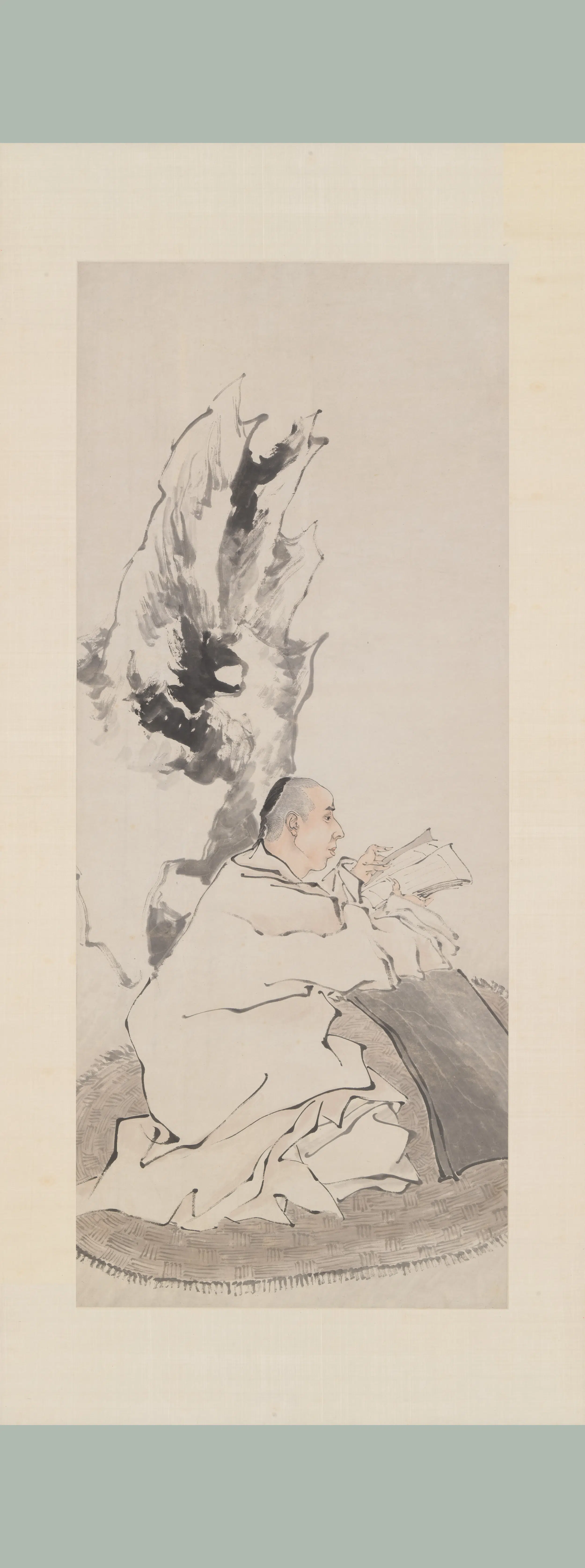 清代【任伯年（任颐）】《冯耕山像底稿轴》
