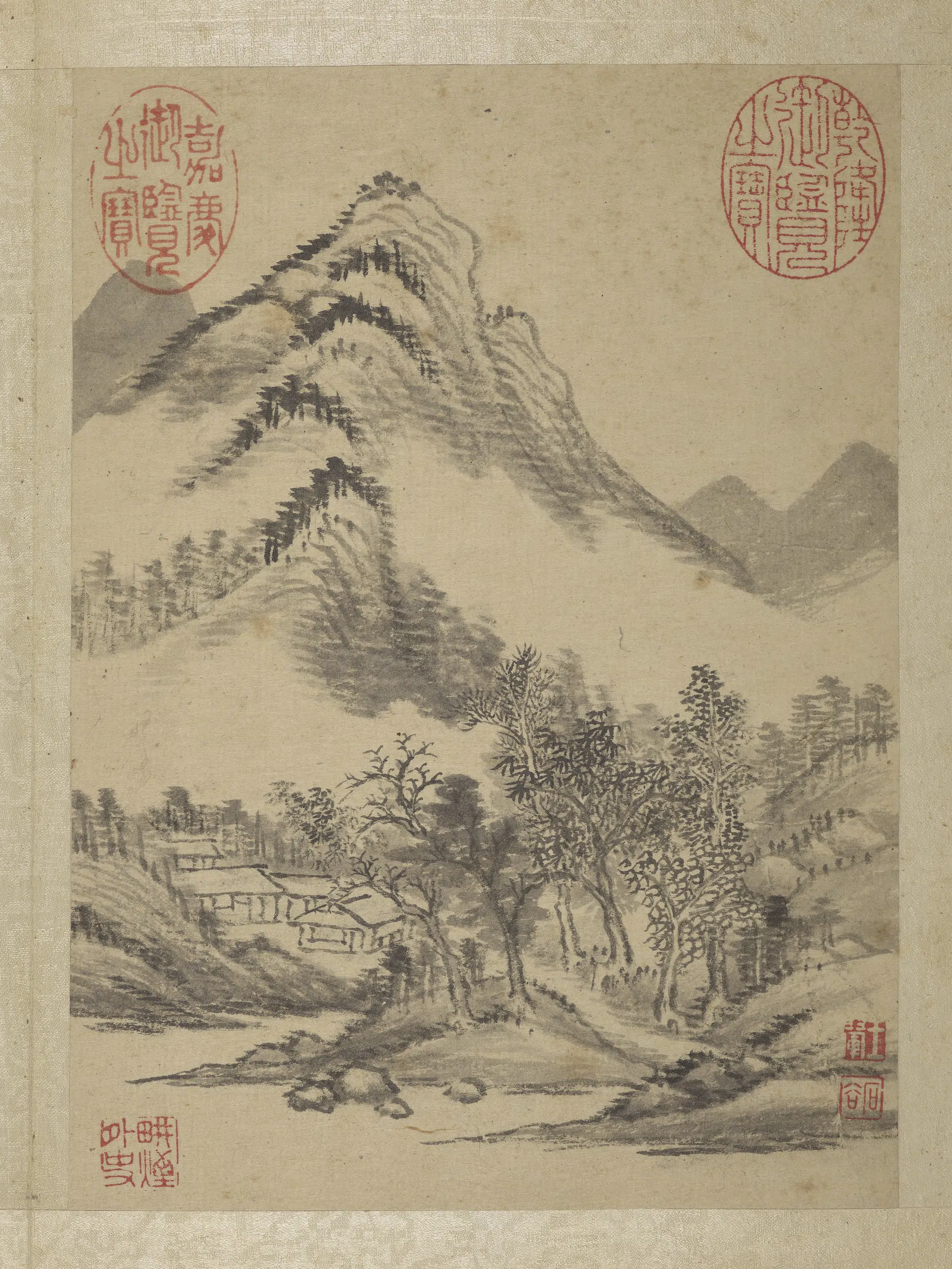 清代【王翚】《画山水册-山居静云》