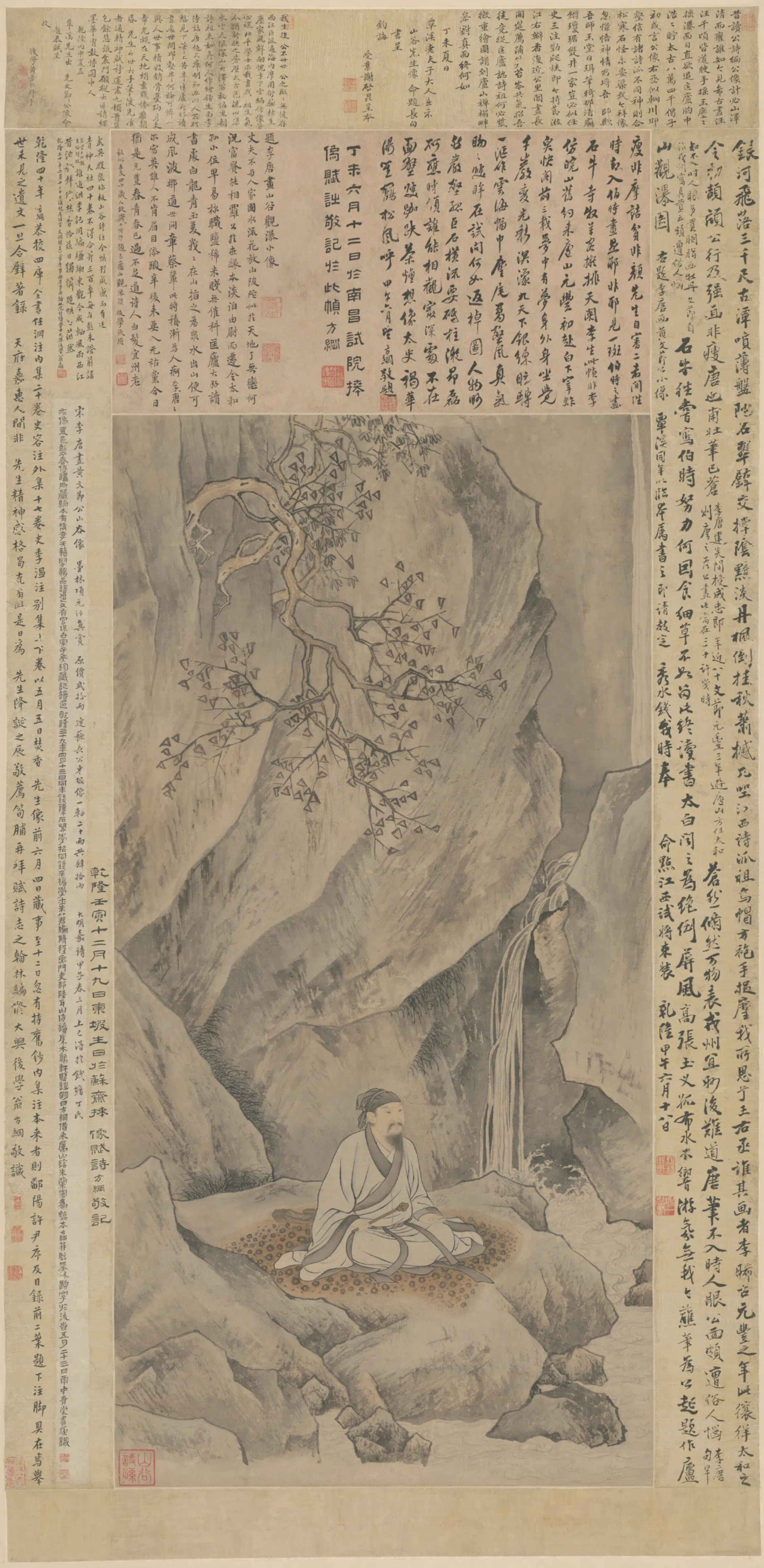 宋代【李唐】《朱兰圃仿画黄庭坚观瀑图像轴》 第1张 宋代【李唐】《朱兰圃仿画黄庭坚观瀑图像轴》 第1张