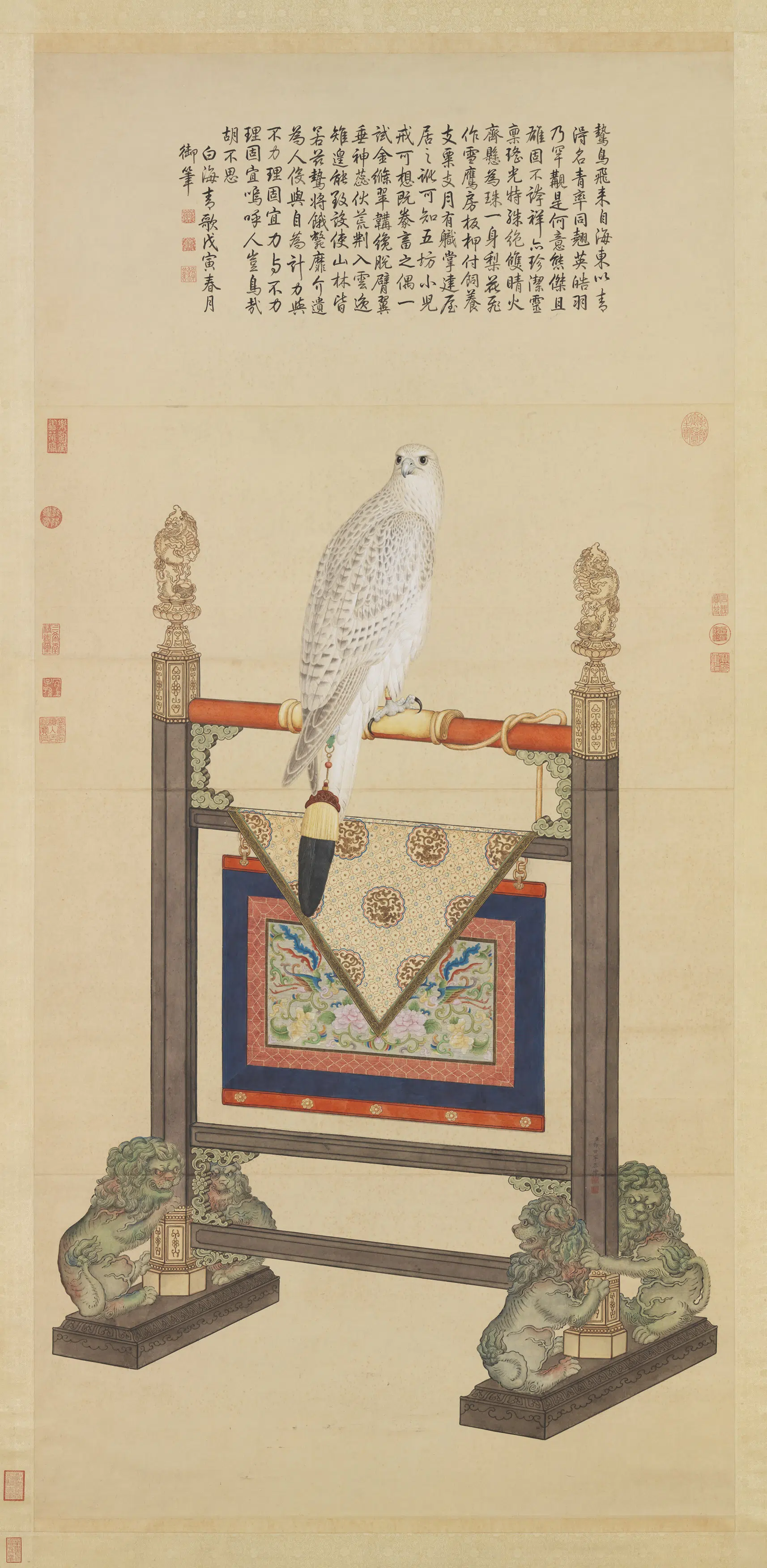 清代【郎世宁】《白海青图轴-1》 第1张 清代【郎世宁】《白海青图轴-1》 第1张
