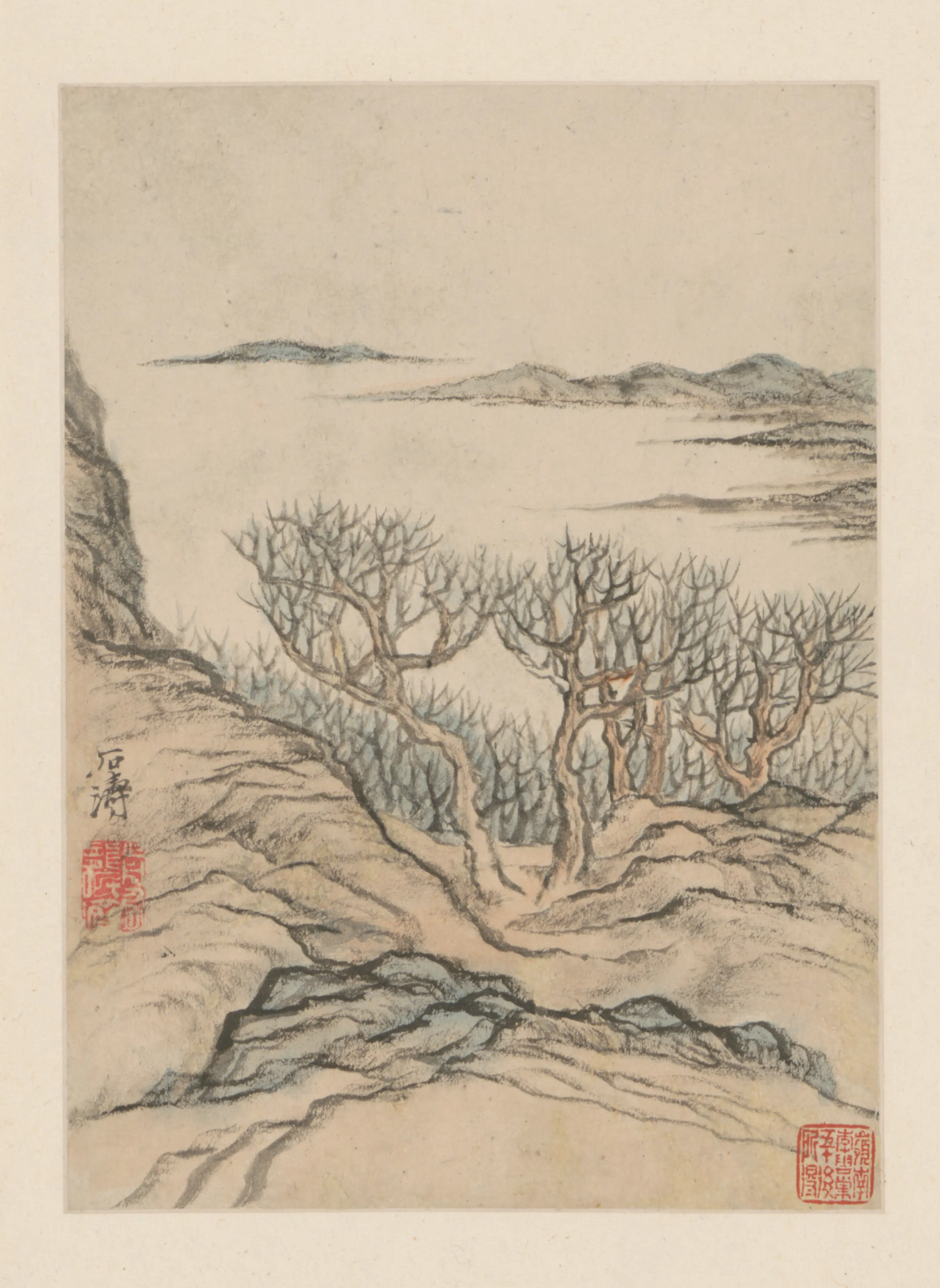清代【石涛】《山水图册-1(8开)》 第4张 清代【石涛】《山水图册-1(8开)》 第4张
