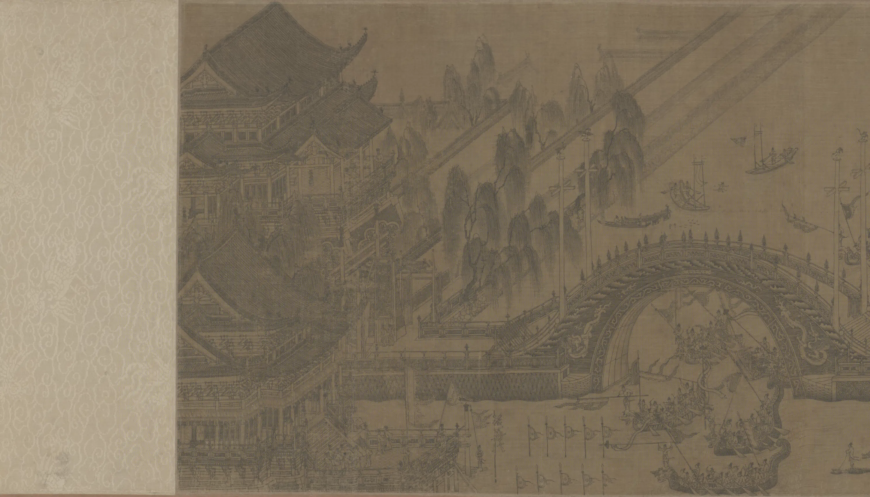 元朝【元人】《画龙舟夺标图卷》 第1张