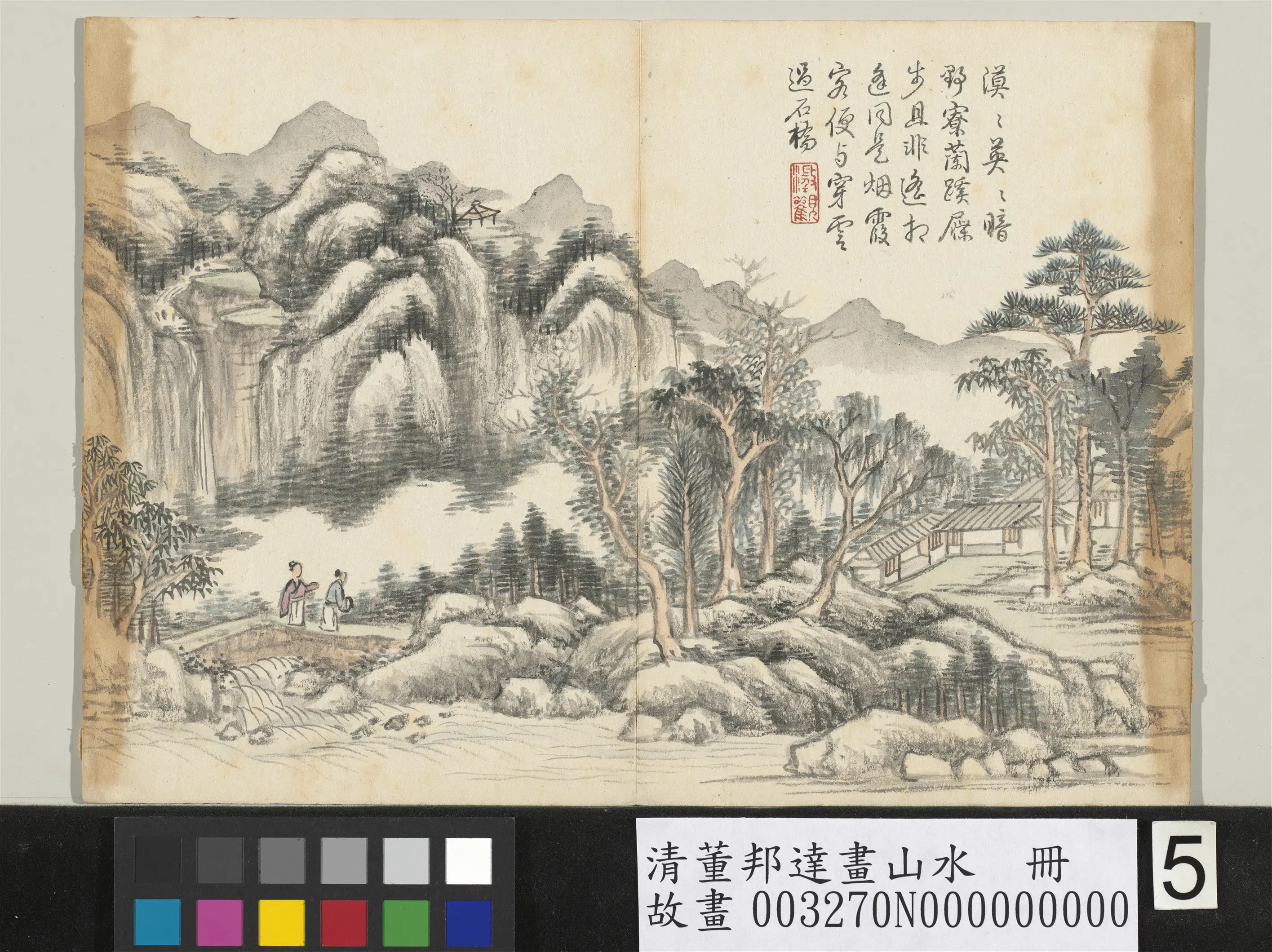 清代【董邦达】《画山水册-墅馆开轩》